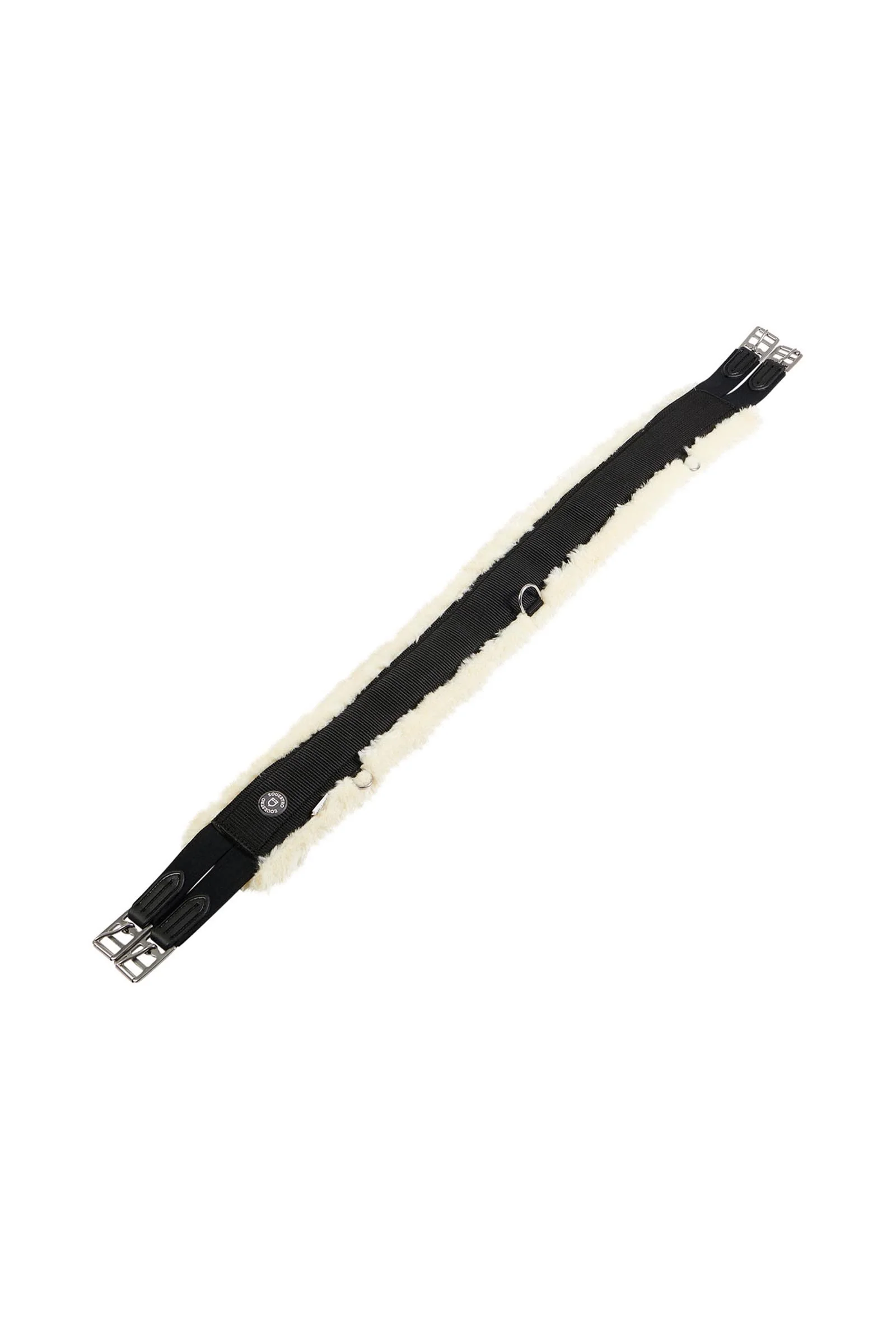 popręg skokowy z nylonu z syntetycznym futrem Black 100 cm
