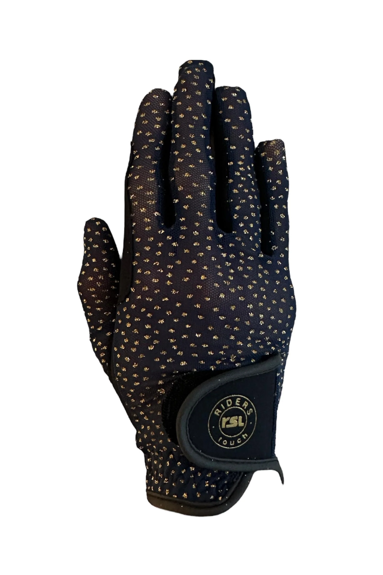 JUNO dziecięce rękawiczki jeździeckie Black/ Gold 6