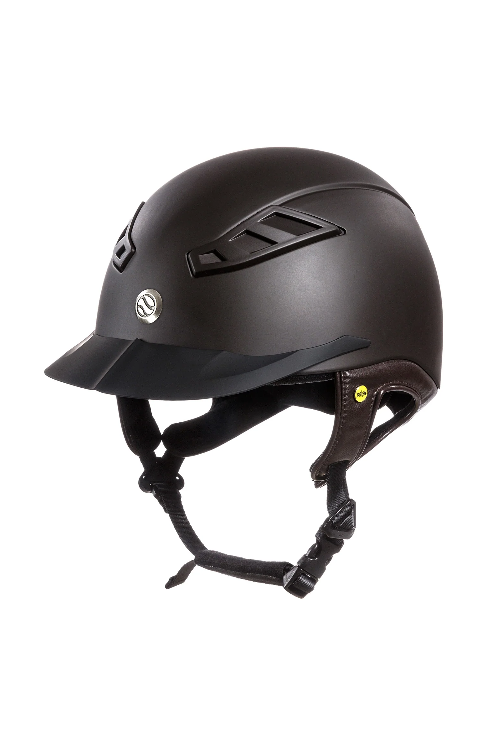 Kask jeździecki EQ3 MIPS Lynx Smooth Top Brown M