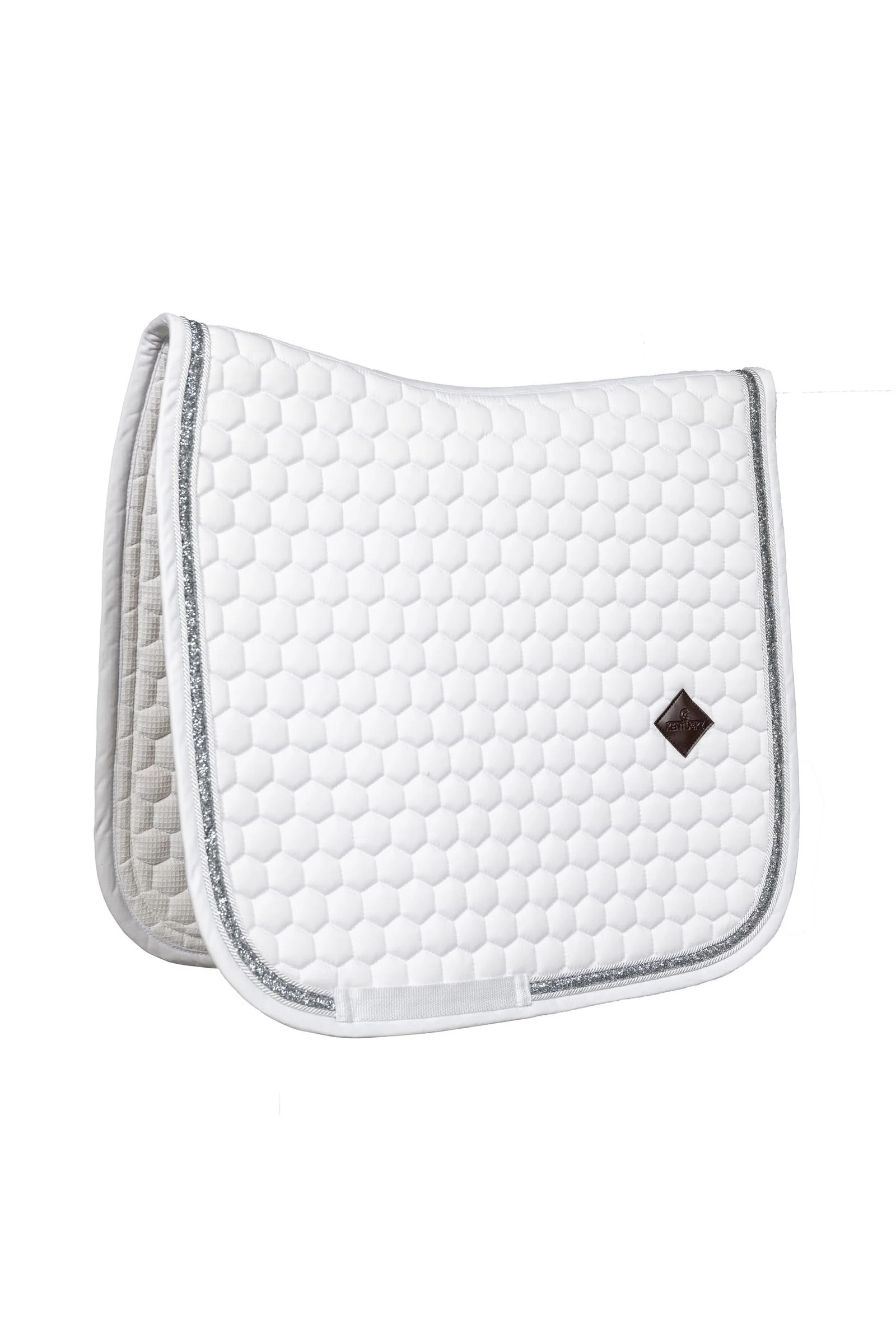 czaprak ujeżdżeniowy z brokatową taśmą White/Silver F