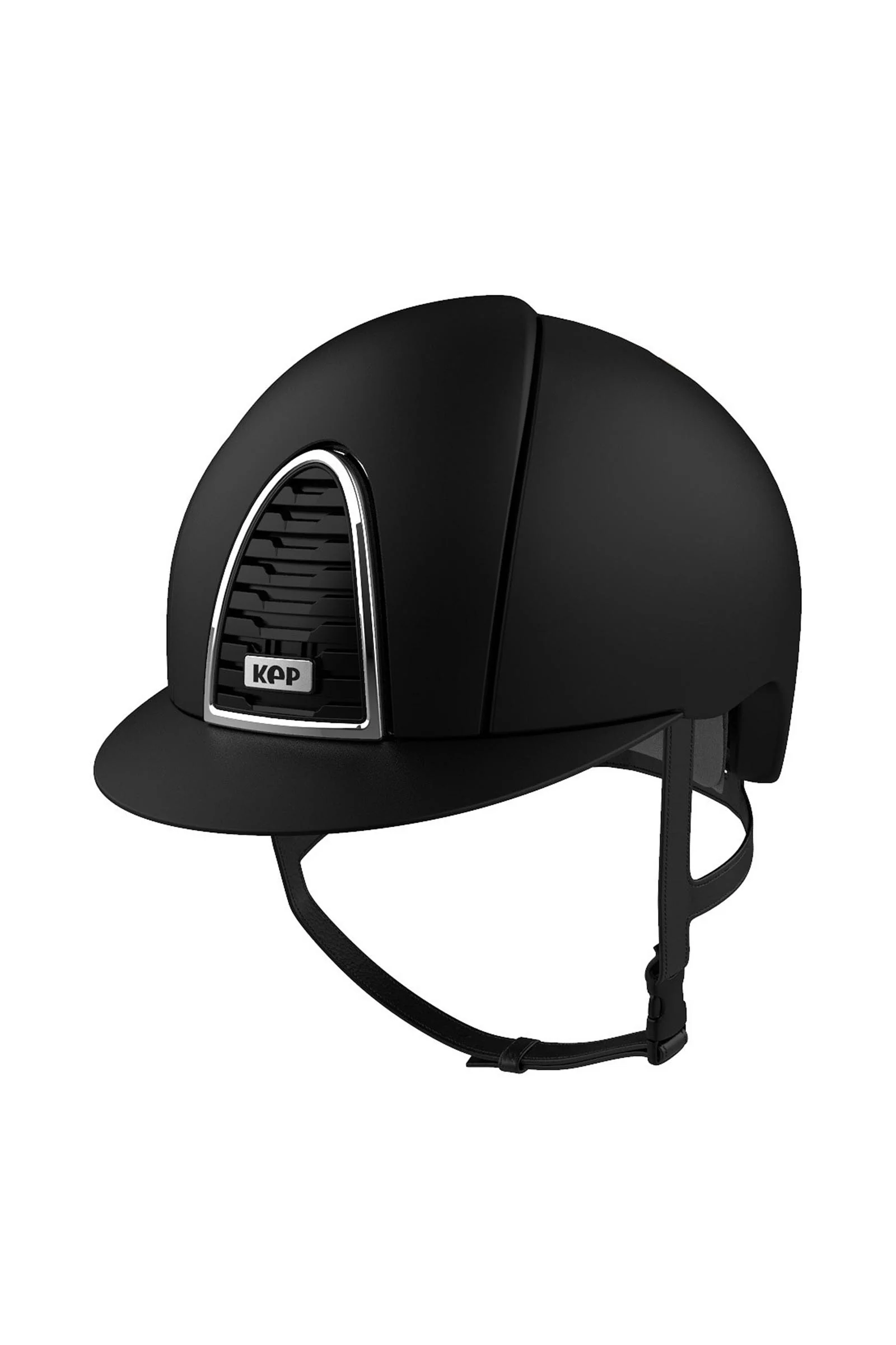 KEP Cromo 2.0 Textile/Raw kask jeździecki z dodatkowym daszkiem, kompatybilny z aplikacją Black 059-x-062