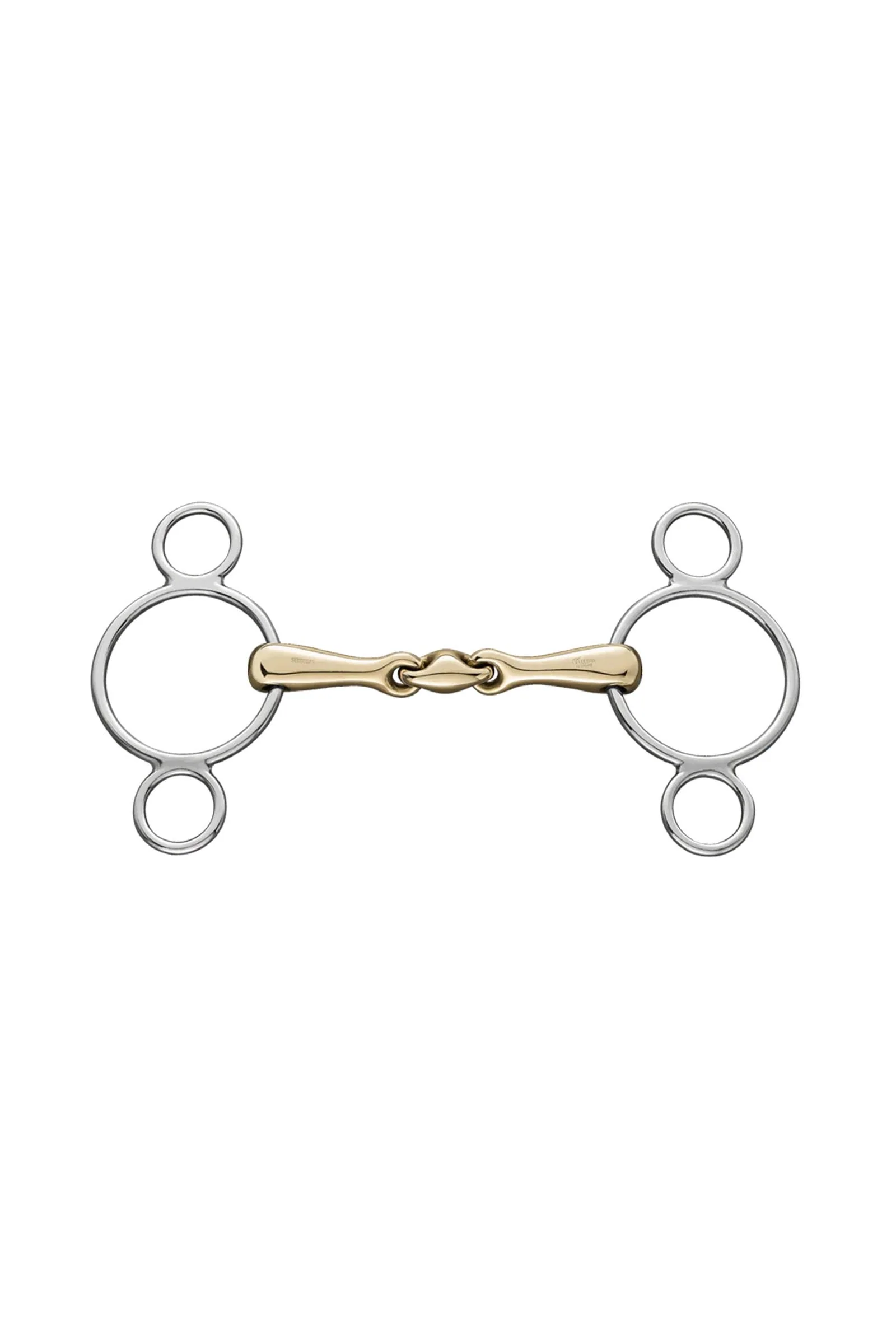 KK Ultra wędzidło 3-pierścieniowe, podwójnie łamane, 14 mm, Sensogan, 115 mm Metall 115 mm
