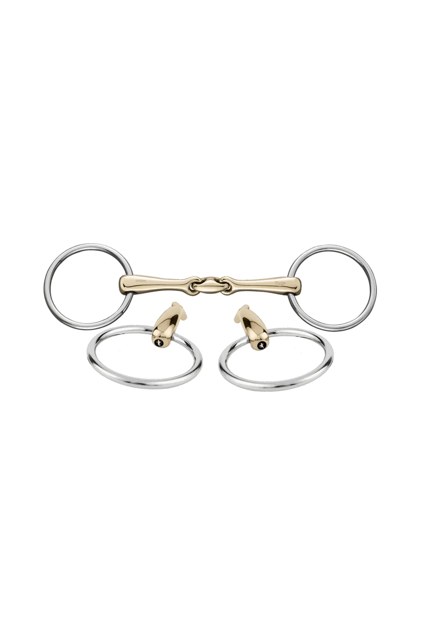 Klimke Collection KK Ultra wędzidło z luźnymi pierścieniami, podwójnie łamane, 16 mm, Sensogan Metall 135 mm