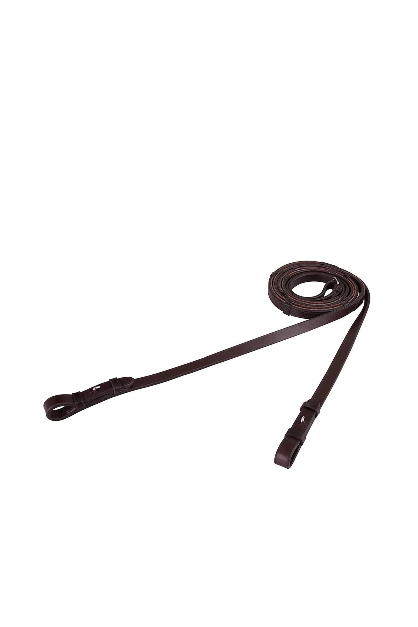 skórzane wodze z antypoślizgowym gripem, 16 mm Brown/Silver F