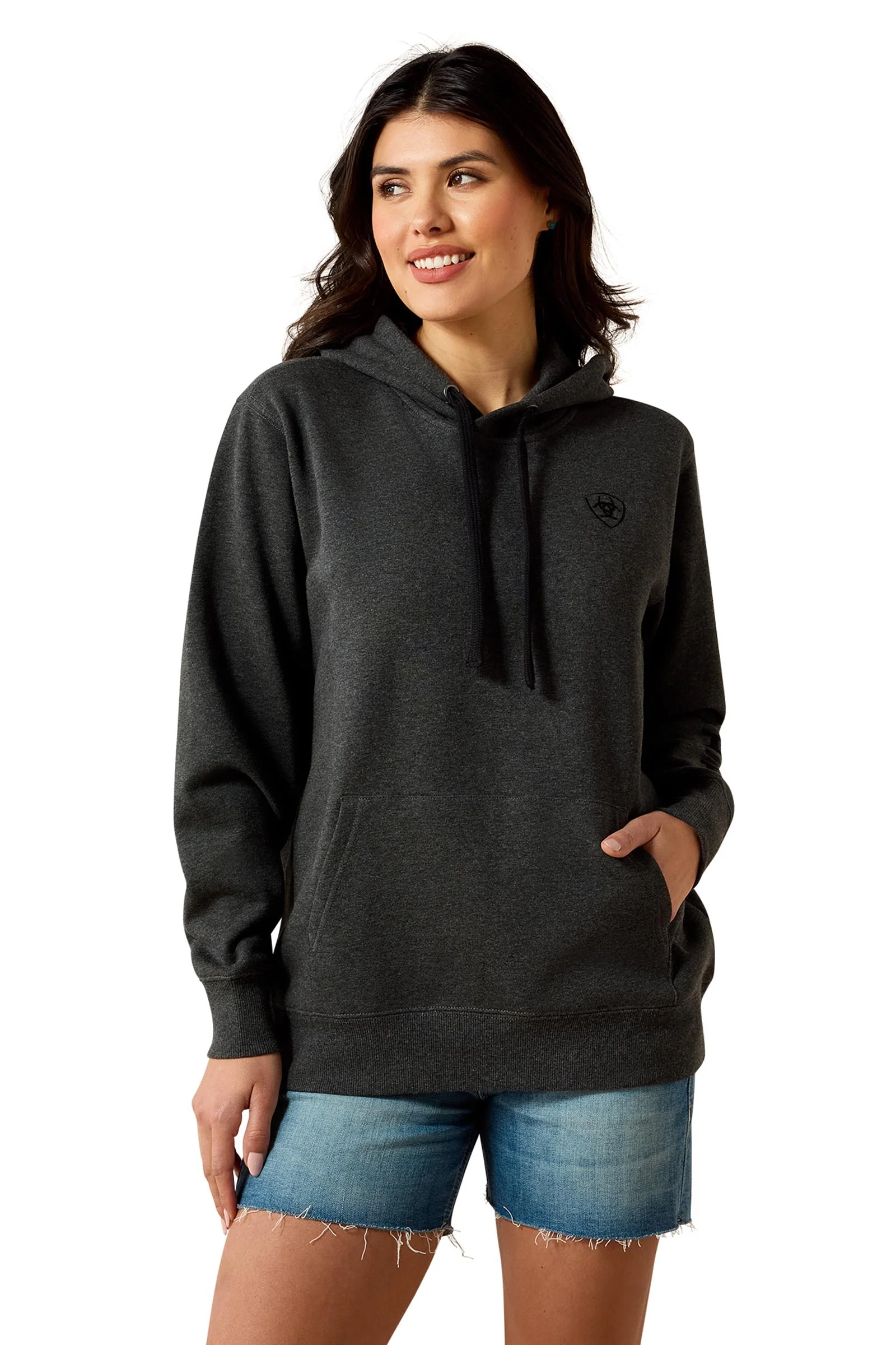 Logo 2.0 damska bluza z kapturem Charcoal Heather M