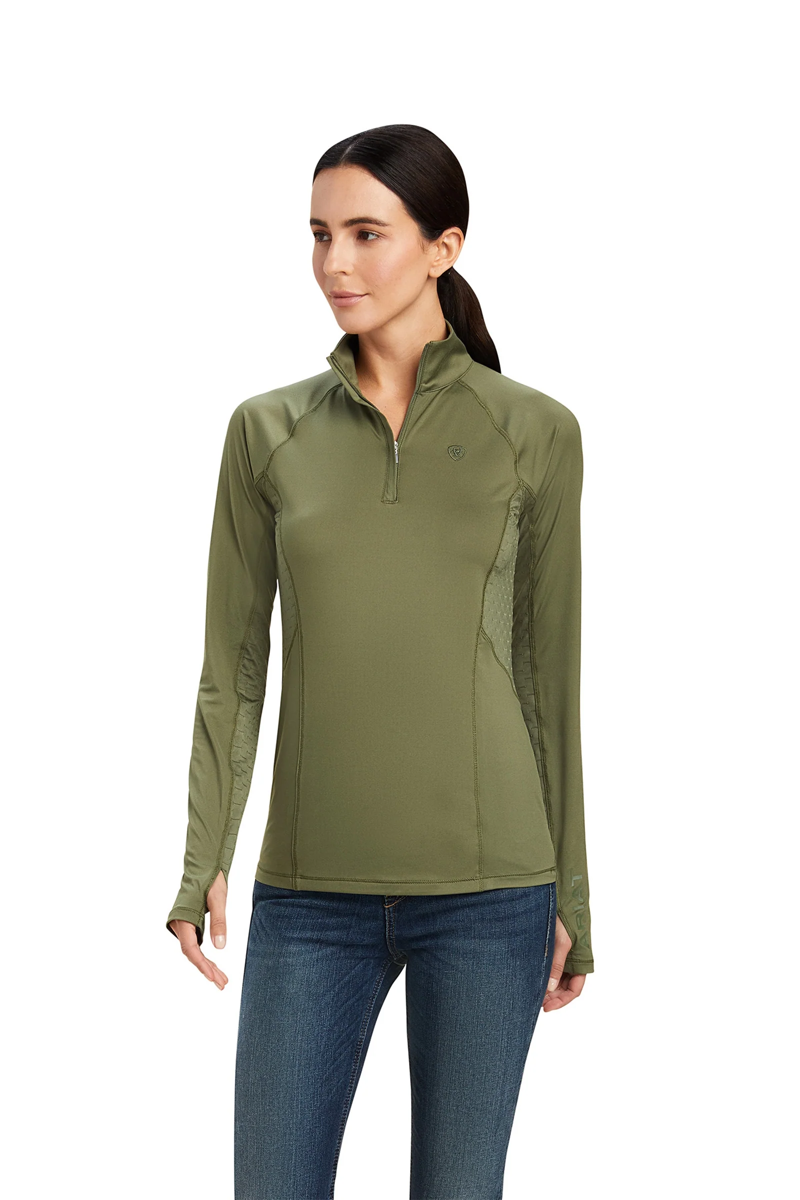 Damska koszula z długim rękawem Lowell 2.0 z zapięciem 1/4 Four Leaf Clover Dark Green XL