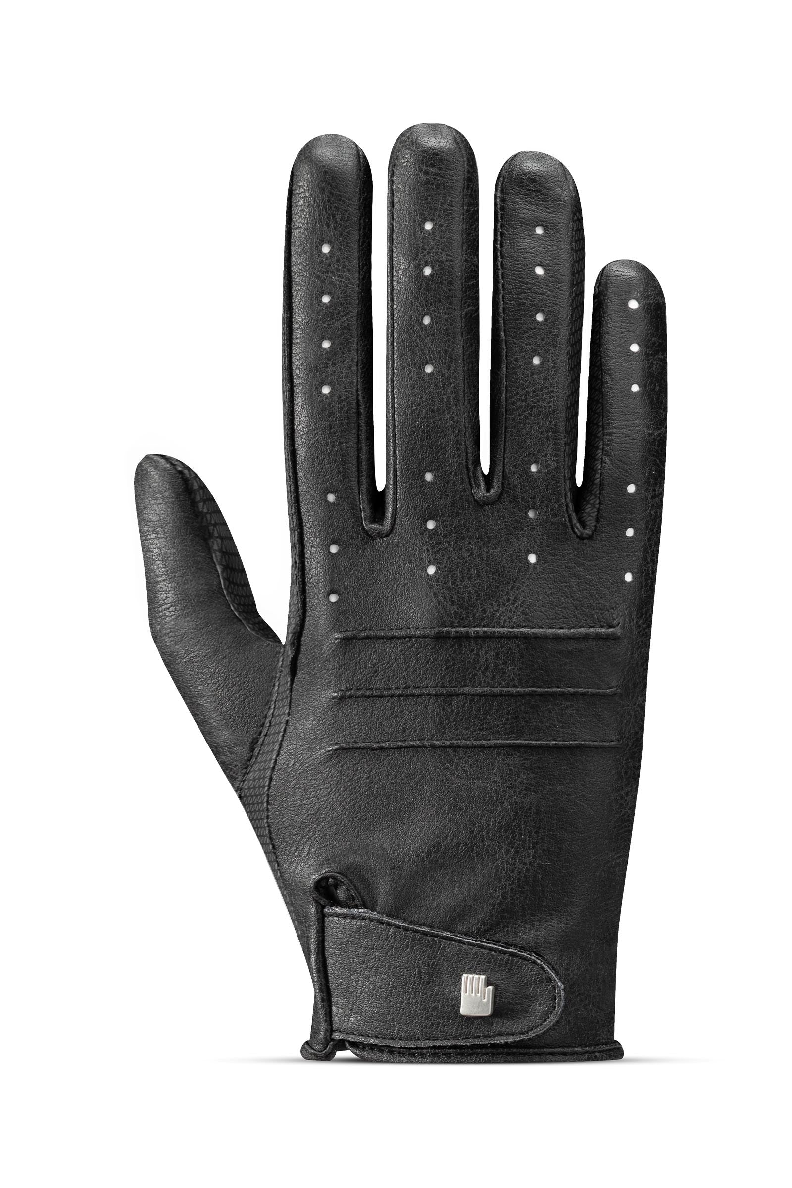 Rękawice jeździeckie Malaga Stone-washed black 6