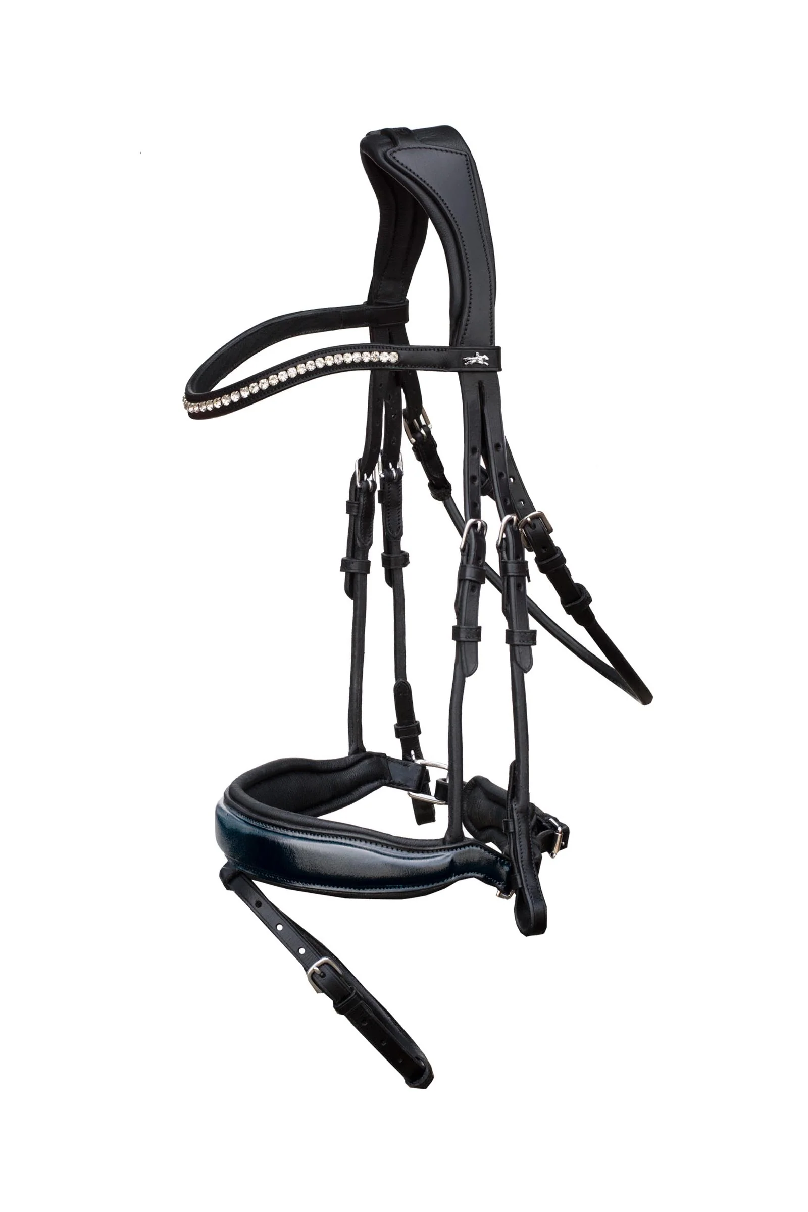 Malibu anatomiczne ogłowie Black/Patent Grey/Silver X-Full