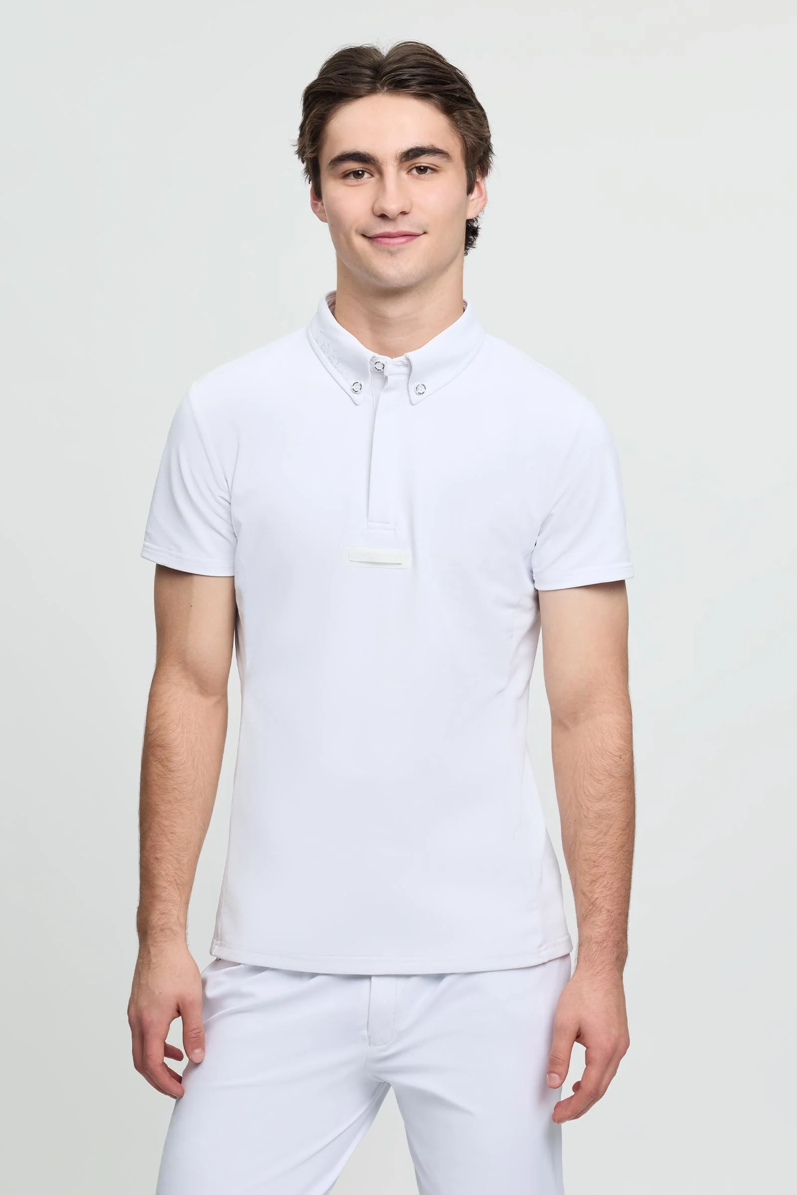 męska koszula konkursowa z krótkim rękawem White L