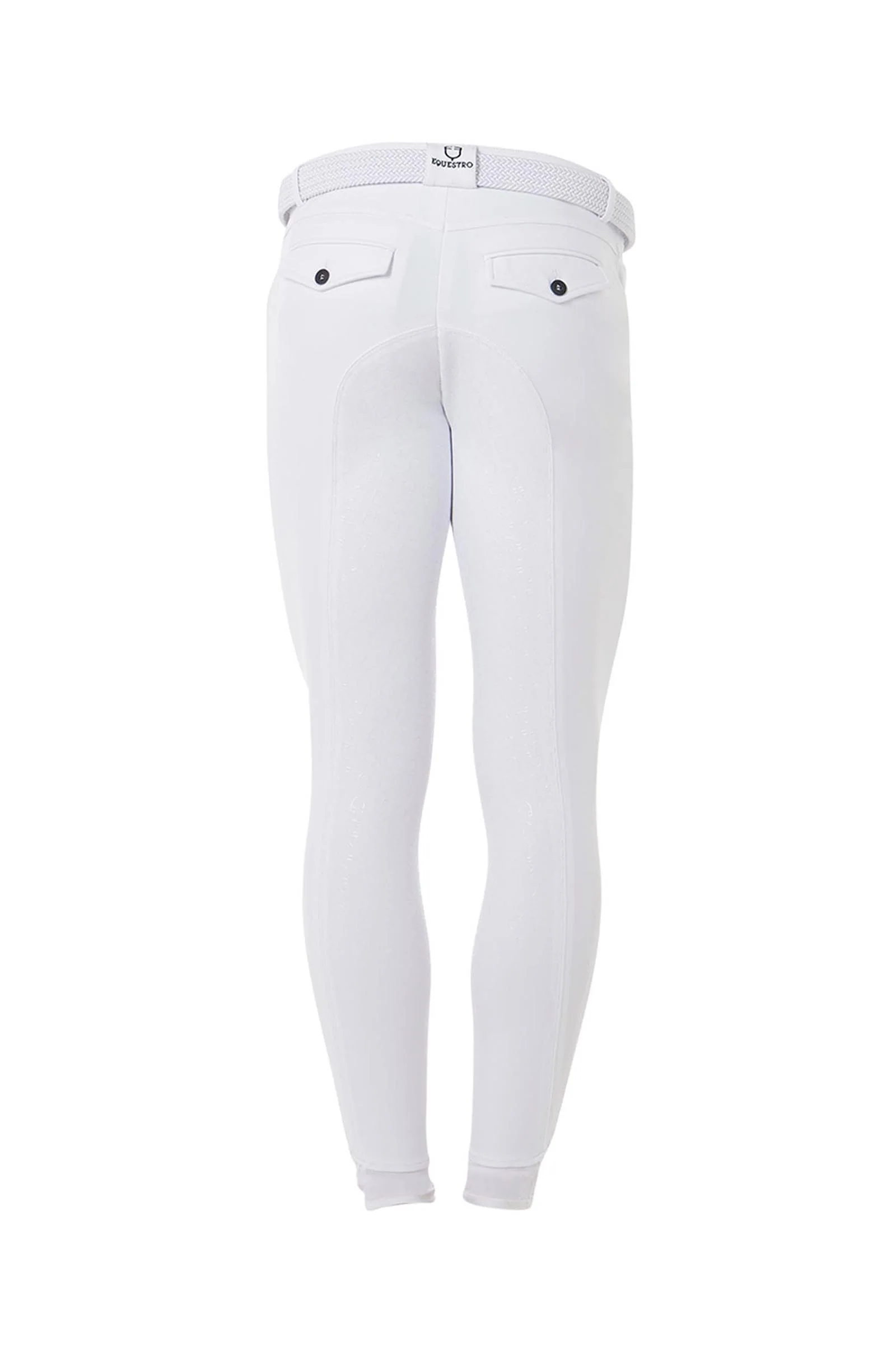 męskie bryczesy slim fit pełny lej White 42
