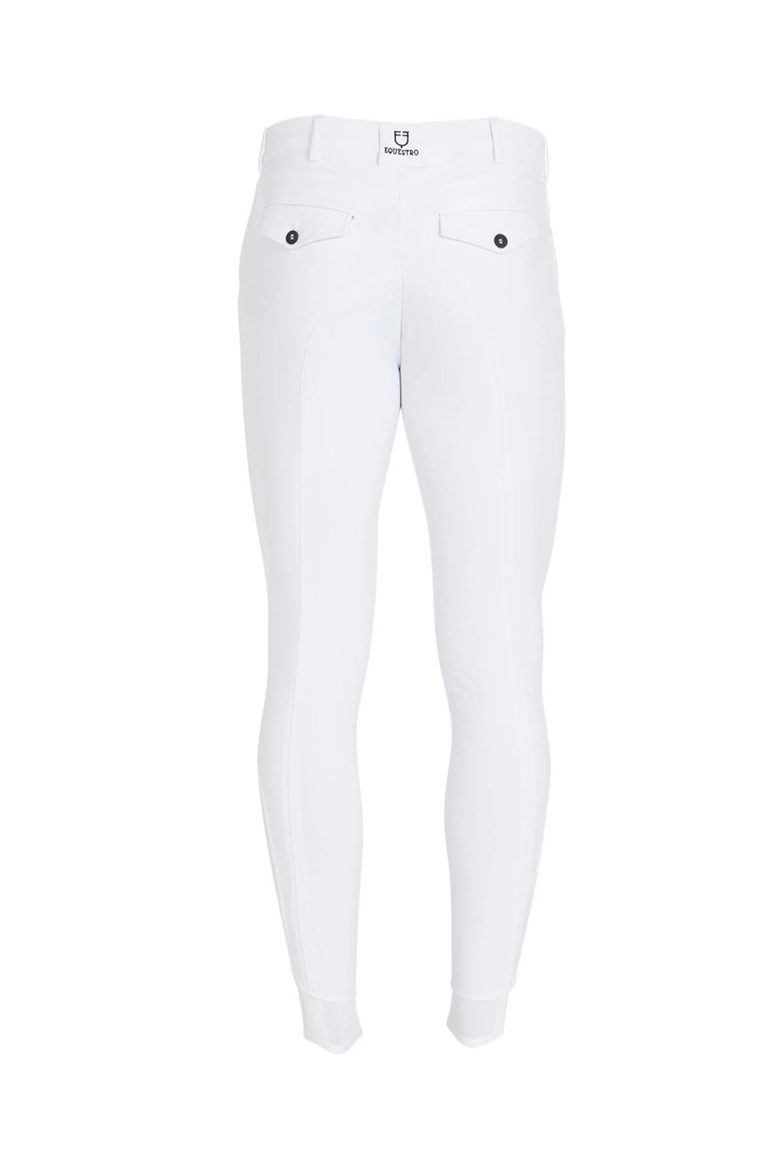 męskie bryczesy slim fit lej kolanowy z logo White 42