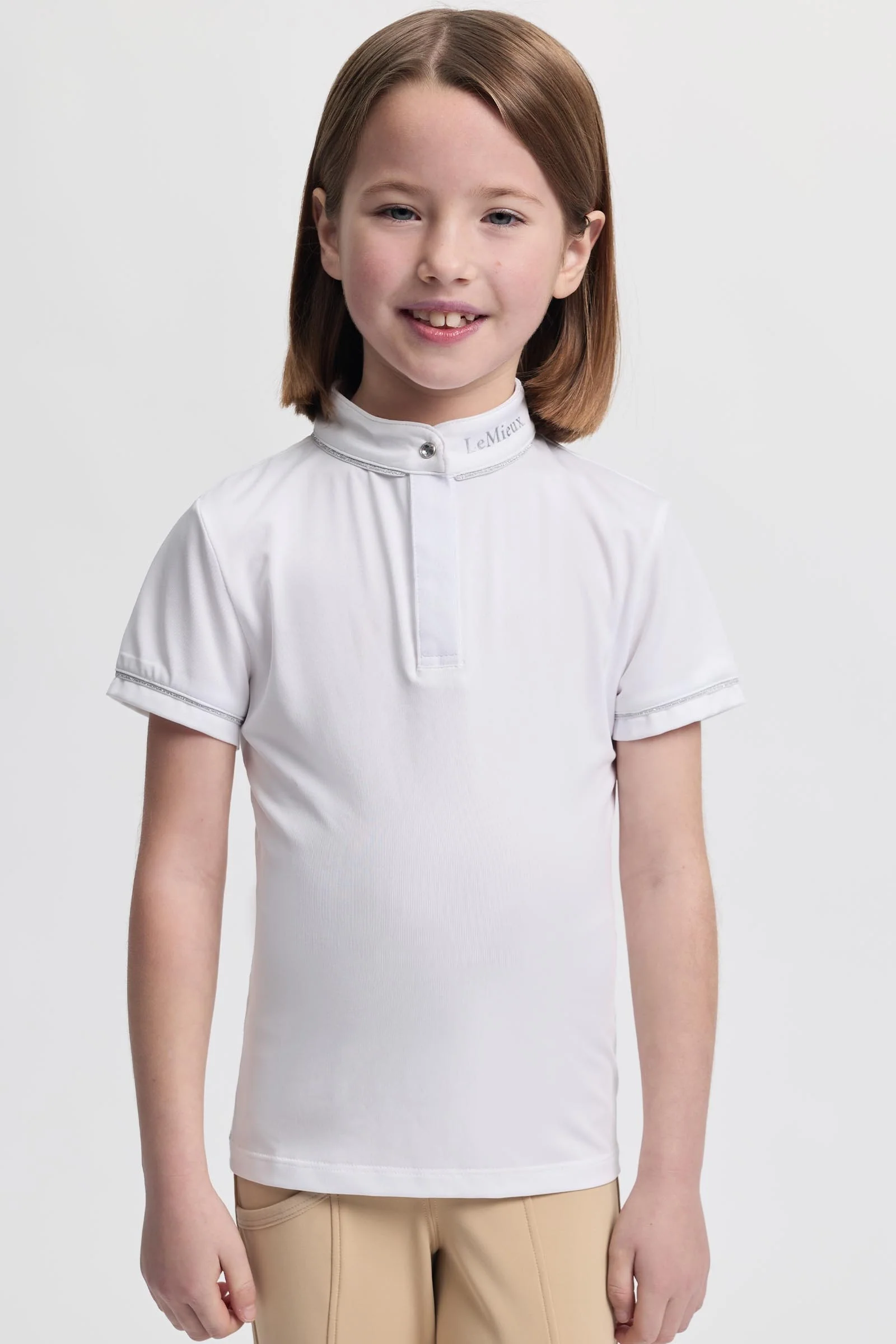 Mini Bella dziecięca koszula konkursowa White 110-116