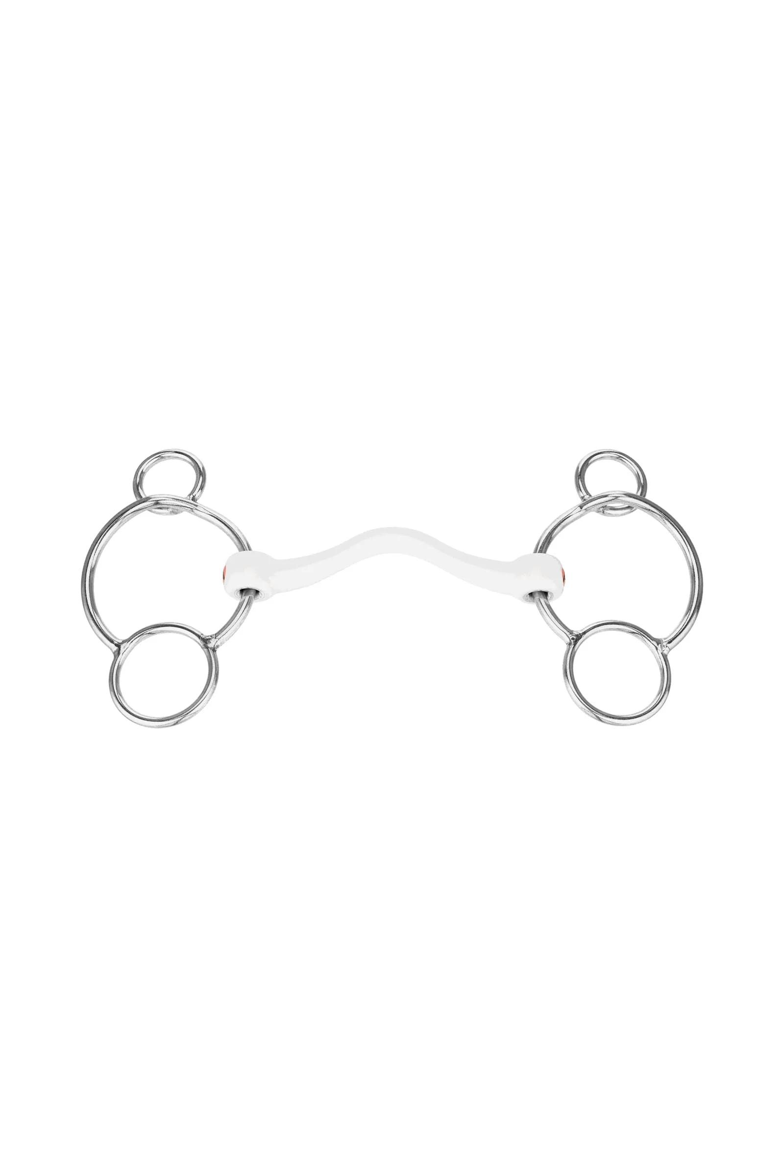 Nathe CM wędzidło 3 pierścieniowe, twarda prosta z łukiem, 15 mm, termoplast Metall 120 mm