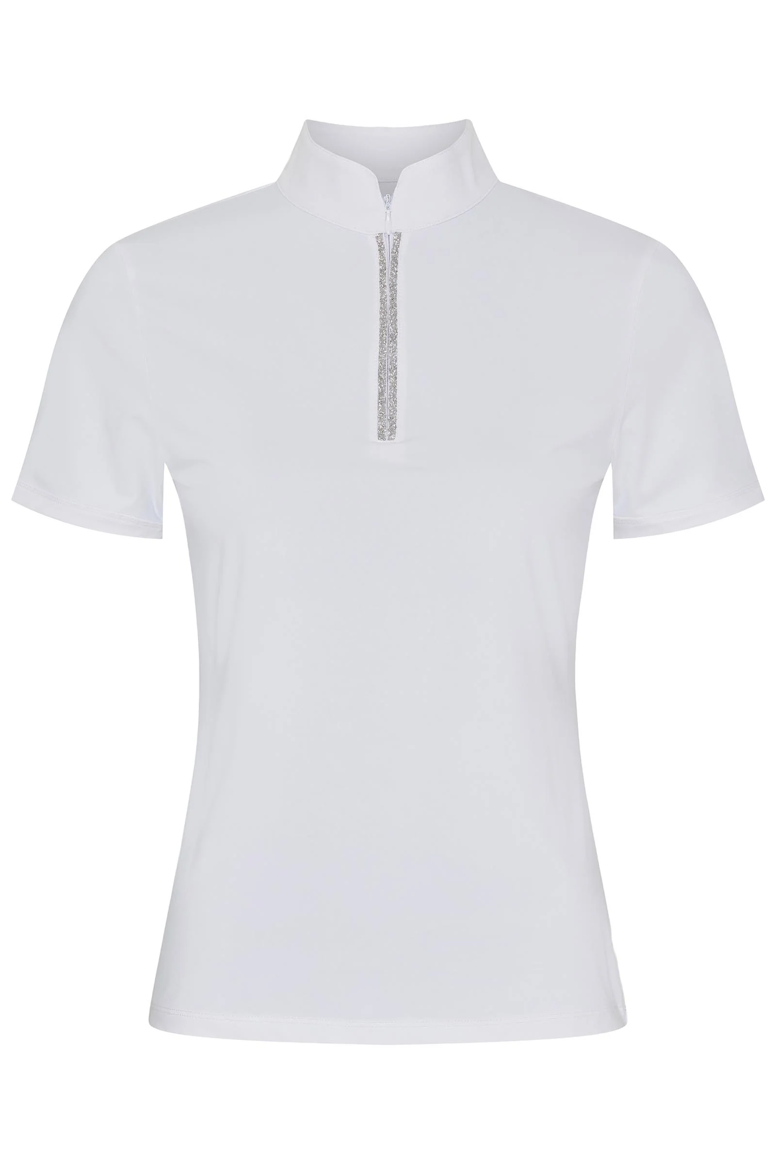 Nice Women's Half Zip Show Shirt White XXS