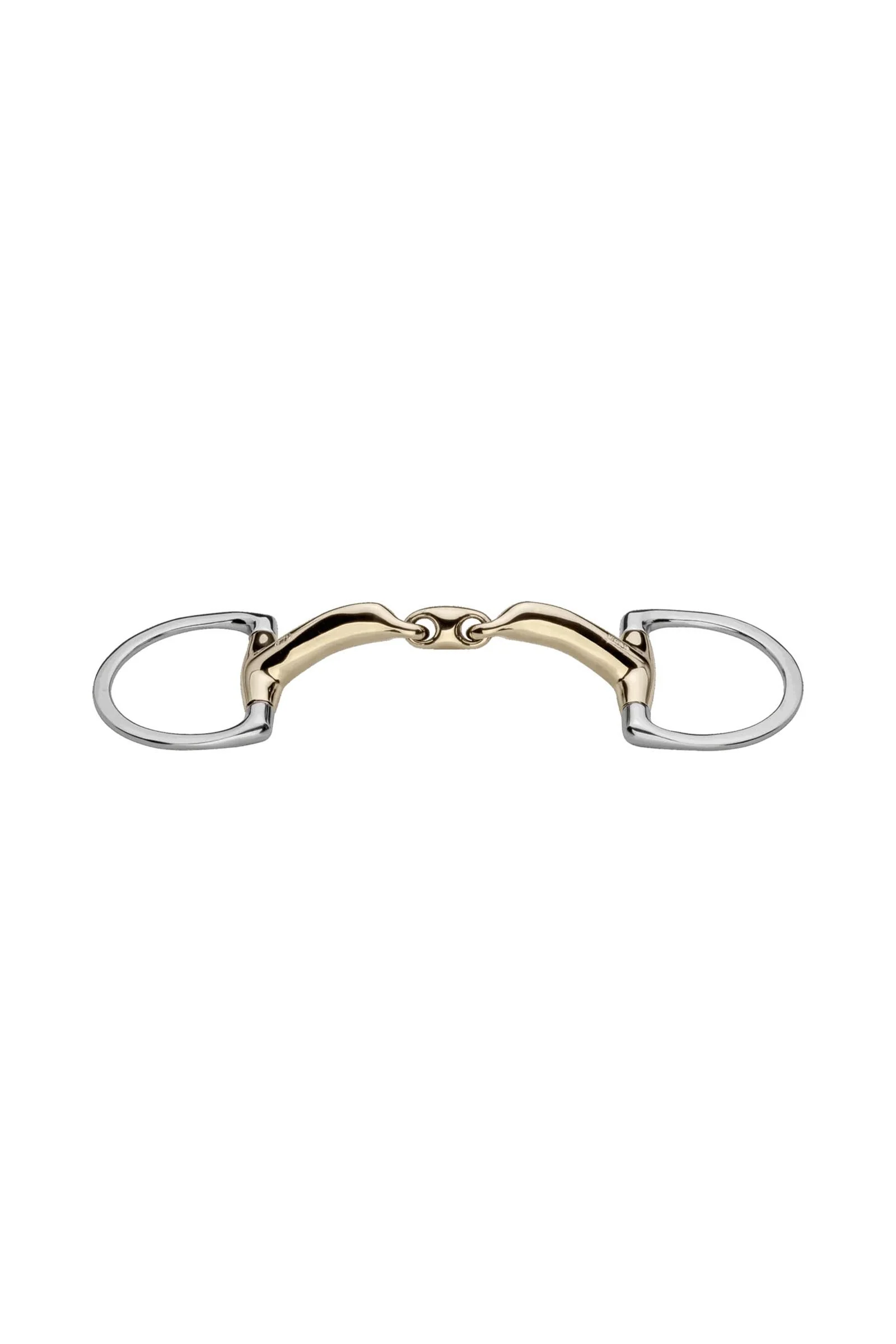 Novocontact wędzidło oliwkowe D-ring, podwójnie łamane, 14 mm, Sensogan Metall 115 mm