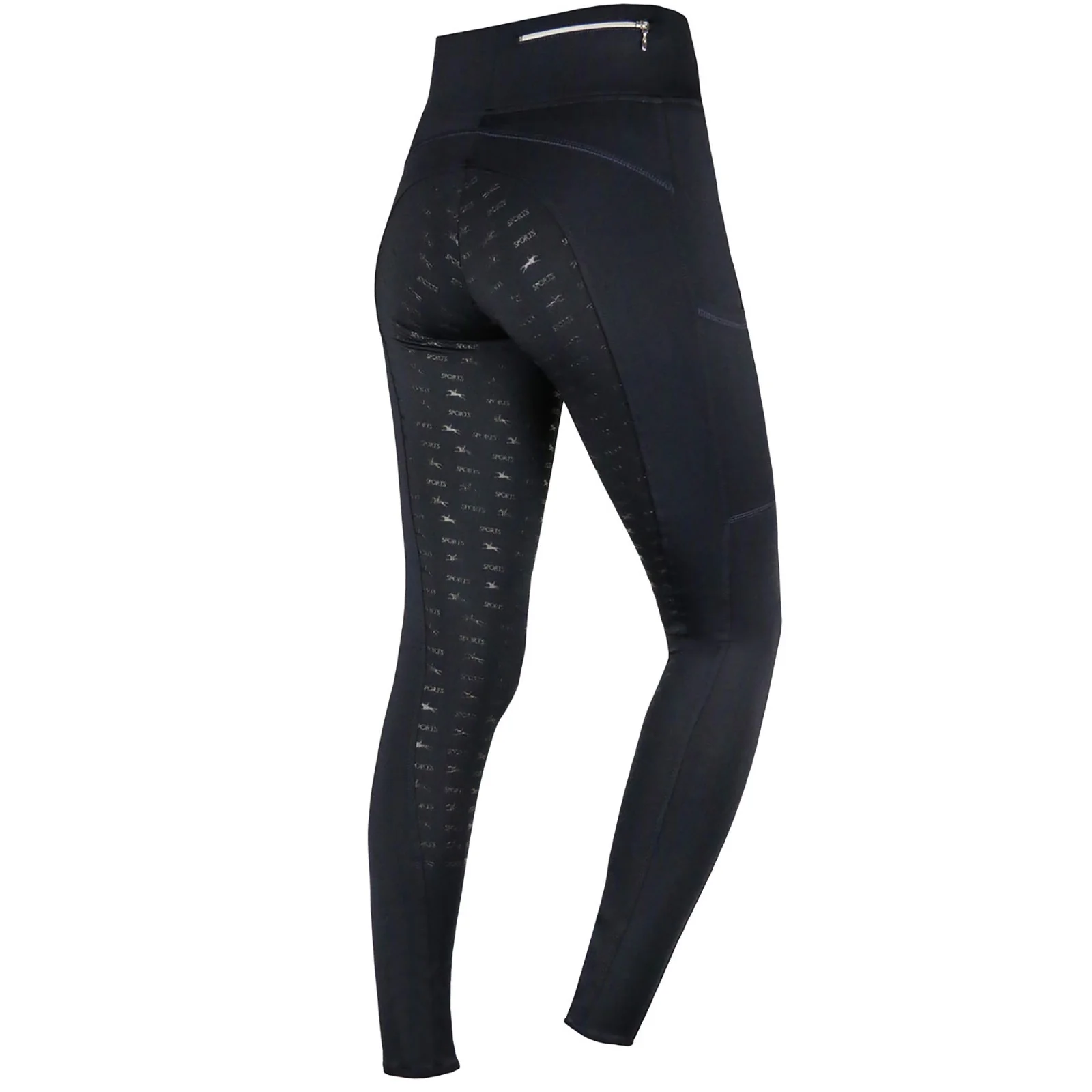 Legginsy jeździeckie z pełnym lejem i kieszenią Aquifer Blue 42