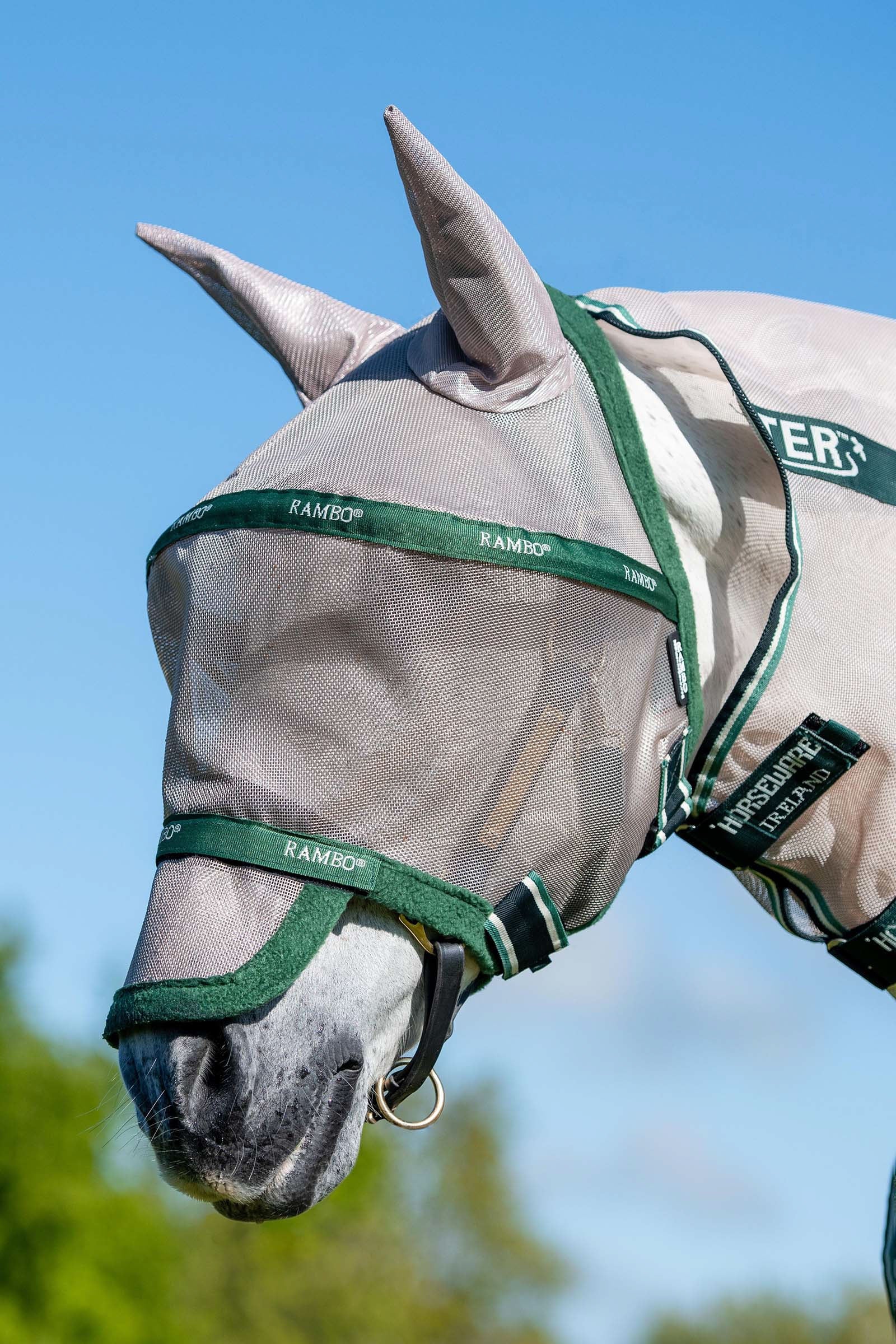 Rambo Flymask Oatmeal Brown/ Green F