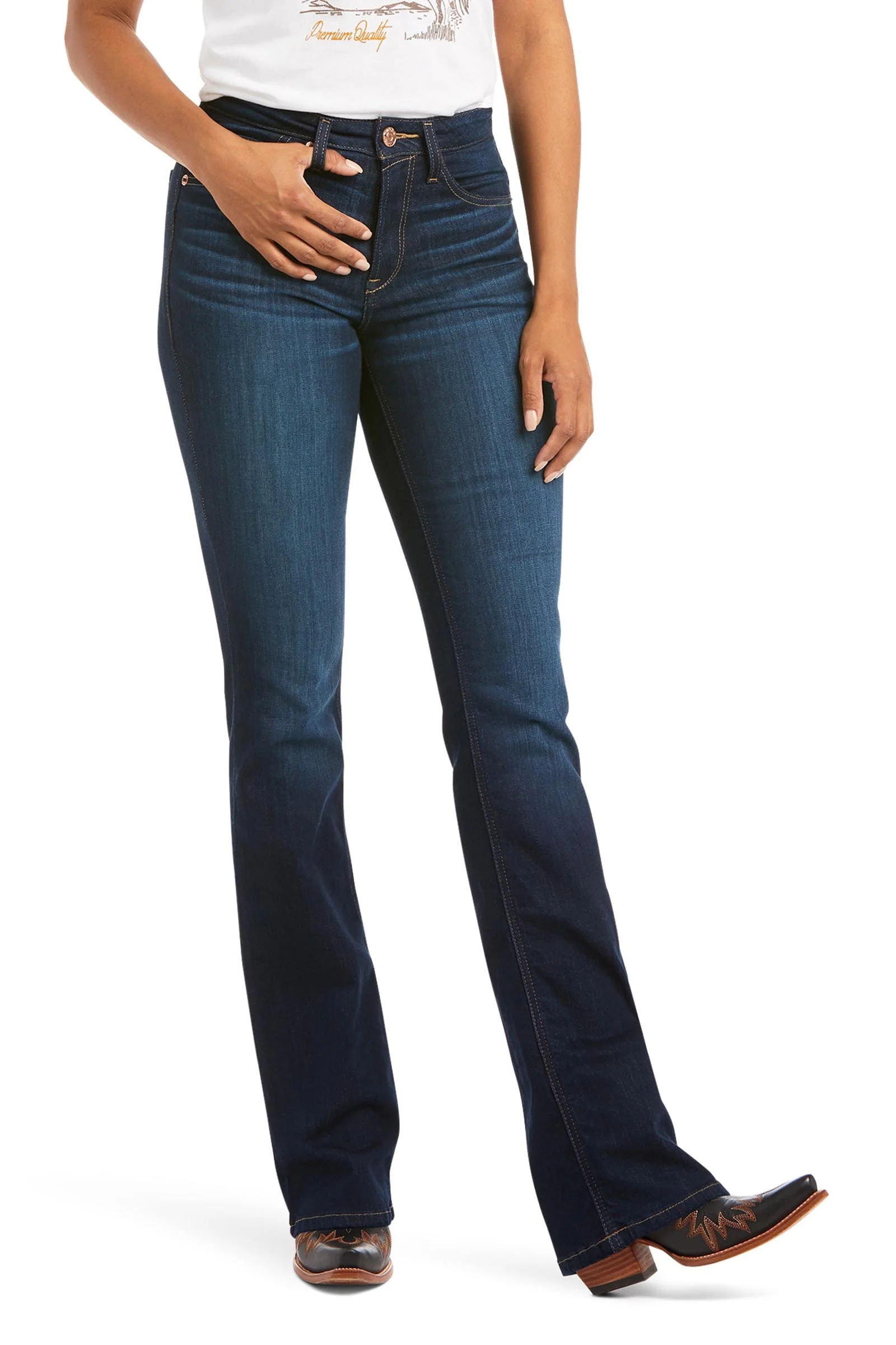 Real High Rise Ballary Boots Cut Damskie dżinsy bootcut z wysokim stanem Pennsylvania 30 Short