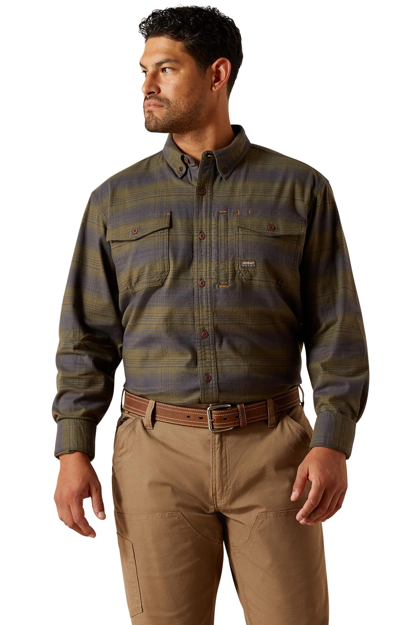 Rebar flanelowa koszula robocza DuraStretch Burnt Olive L