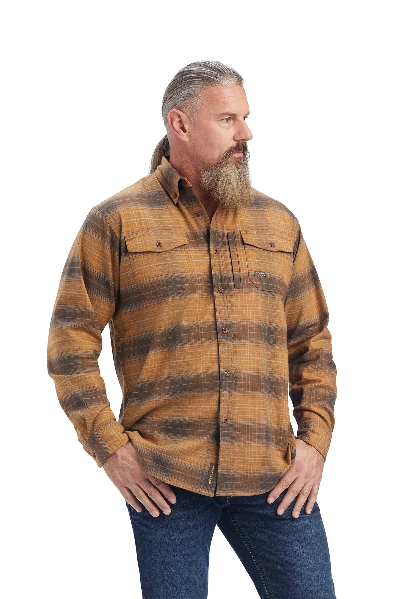 Rebar flanelowa koszula robocza DuraStretch Safari Light brown S