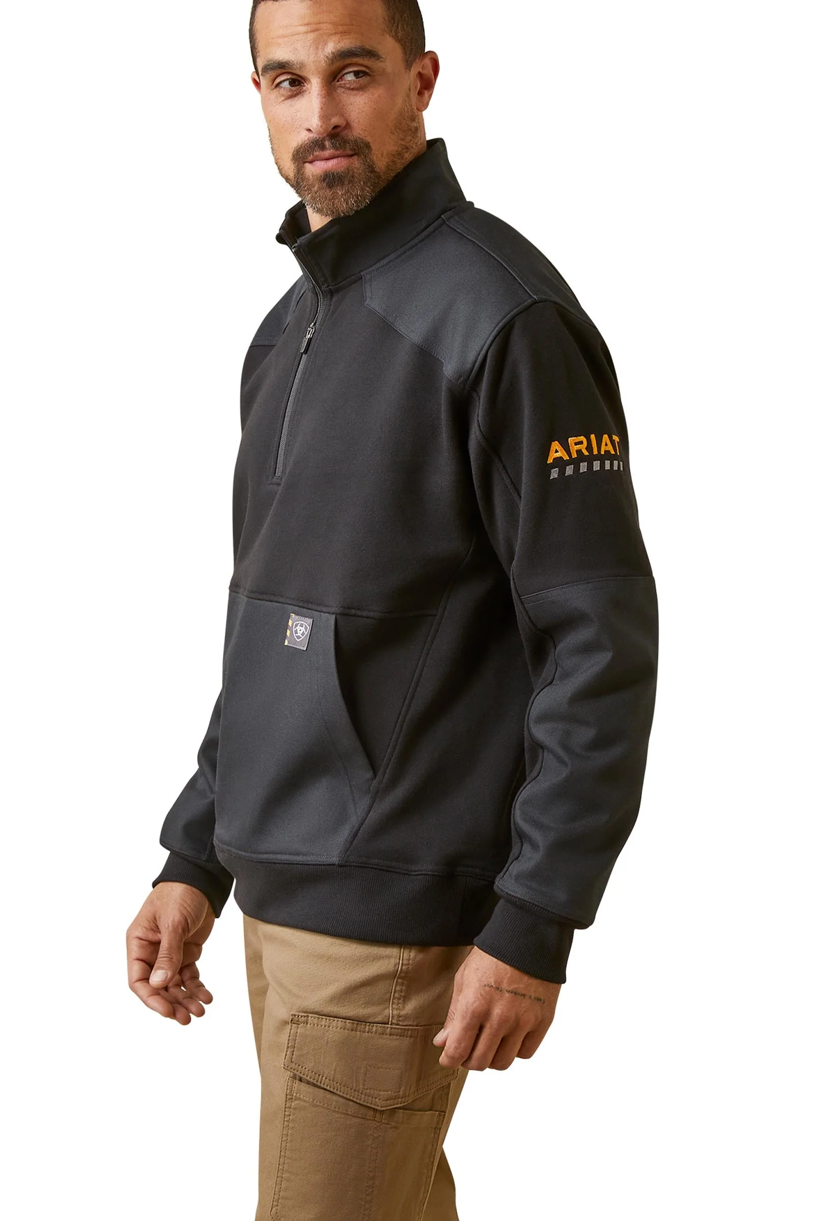 Rebar Workman Duracanvas Męska bluza z zamkiem 1/4 Black S