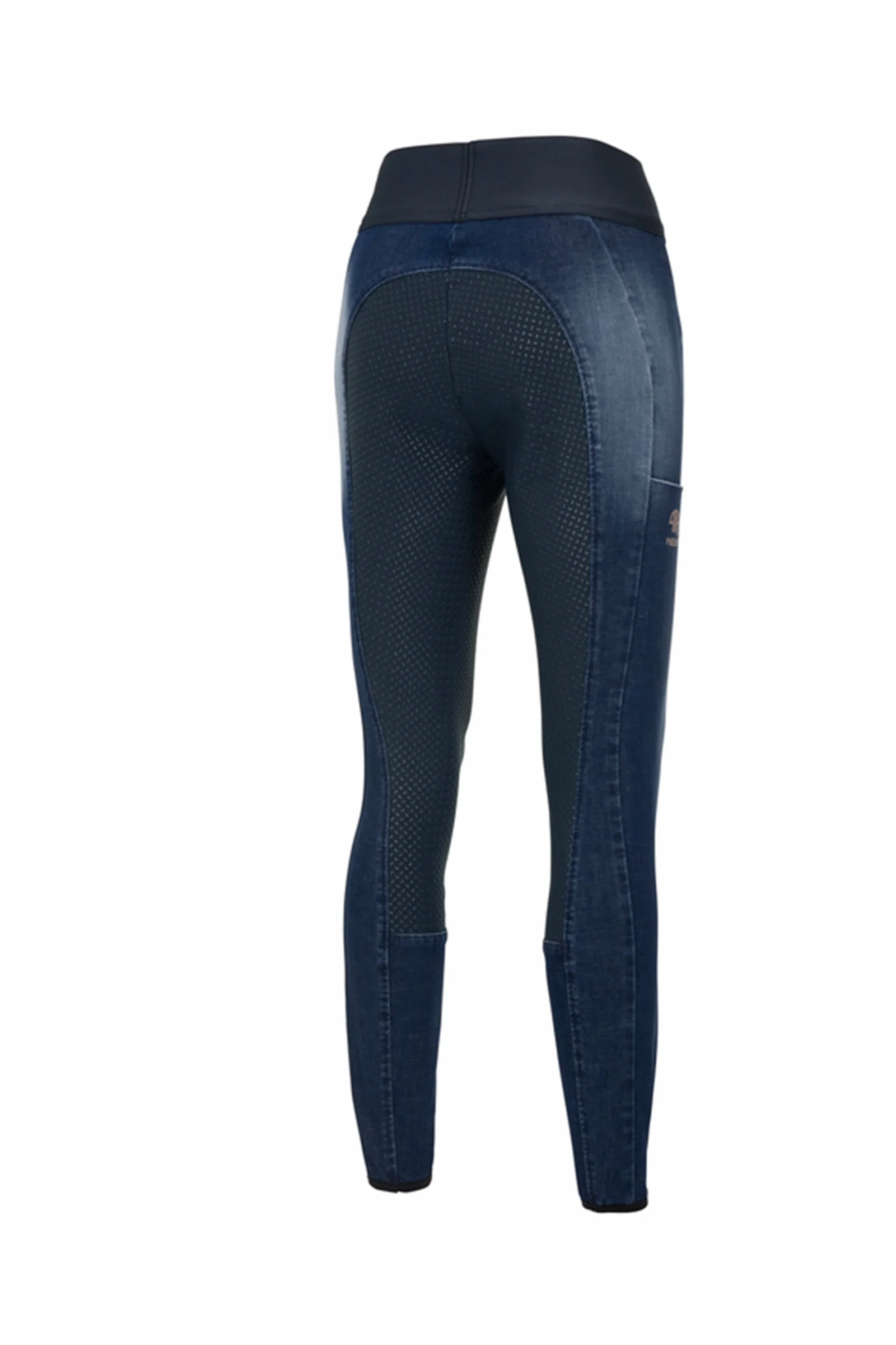 Rosa Damskie denimowe legginsy jeździeckie z pełnym lejem Denim Blue 32