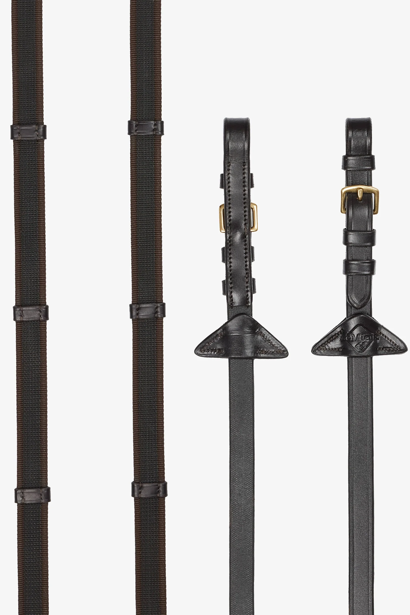 Wodze Continental z gumowym uchwytem Brown/Brass F