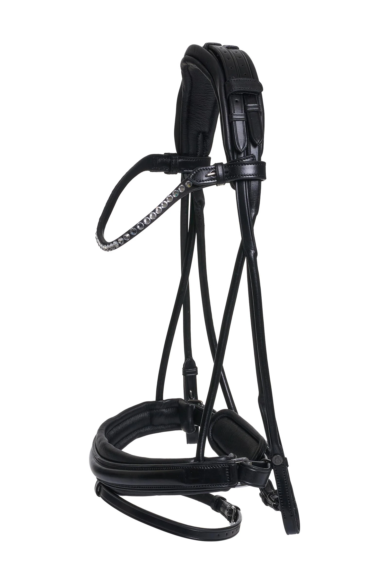 Shay Round Stitched Bridle With Flash Black/Silver P