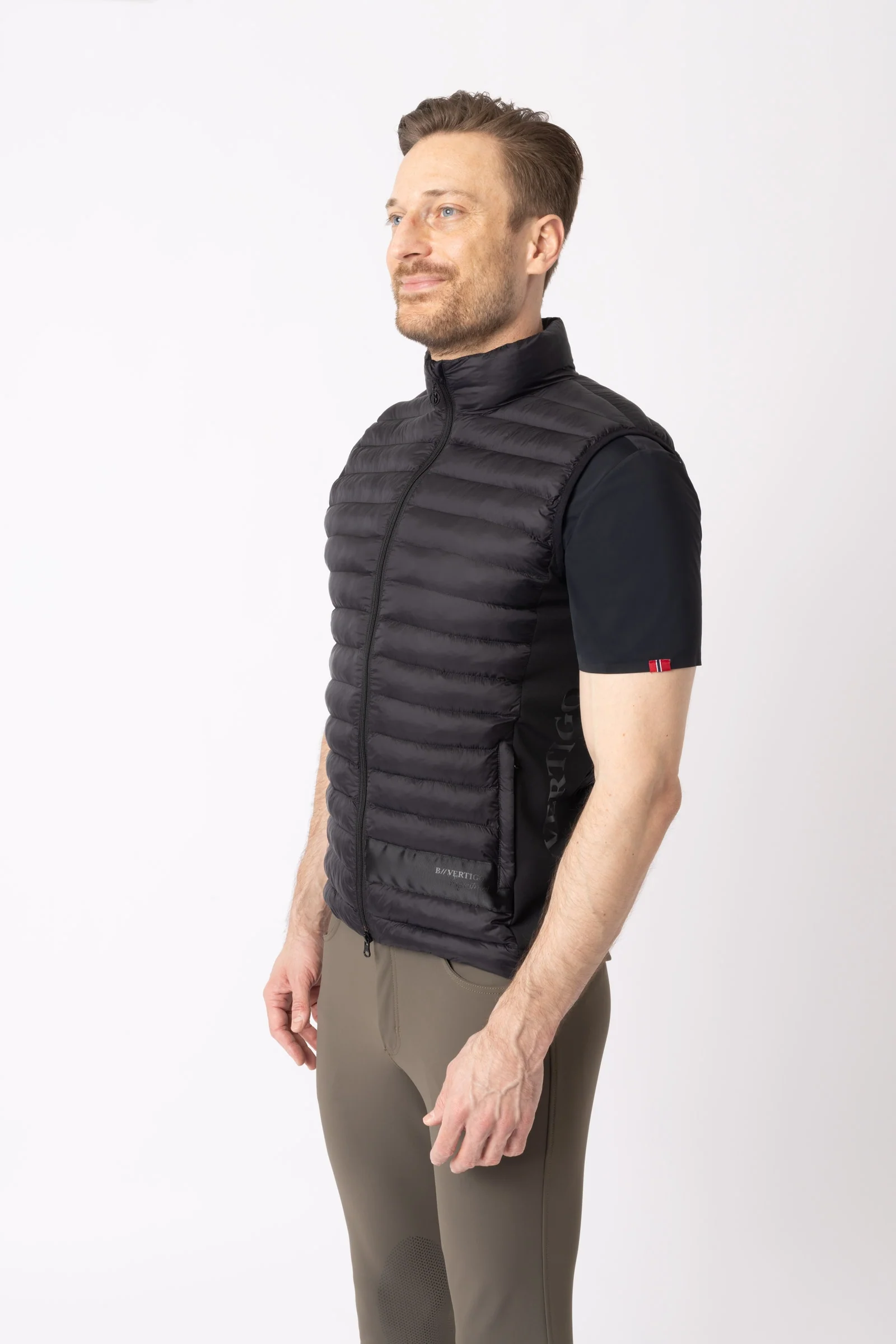 Lekki ocieplany męski bezrękawnik jeździecki Simon Anthracite Dark Grey 46