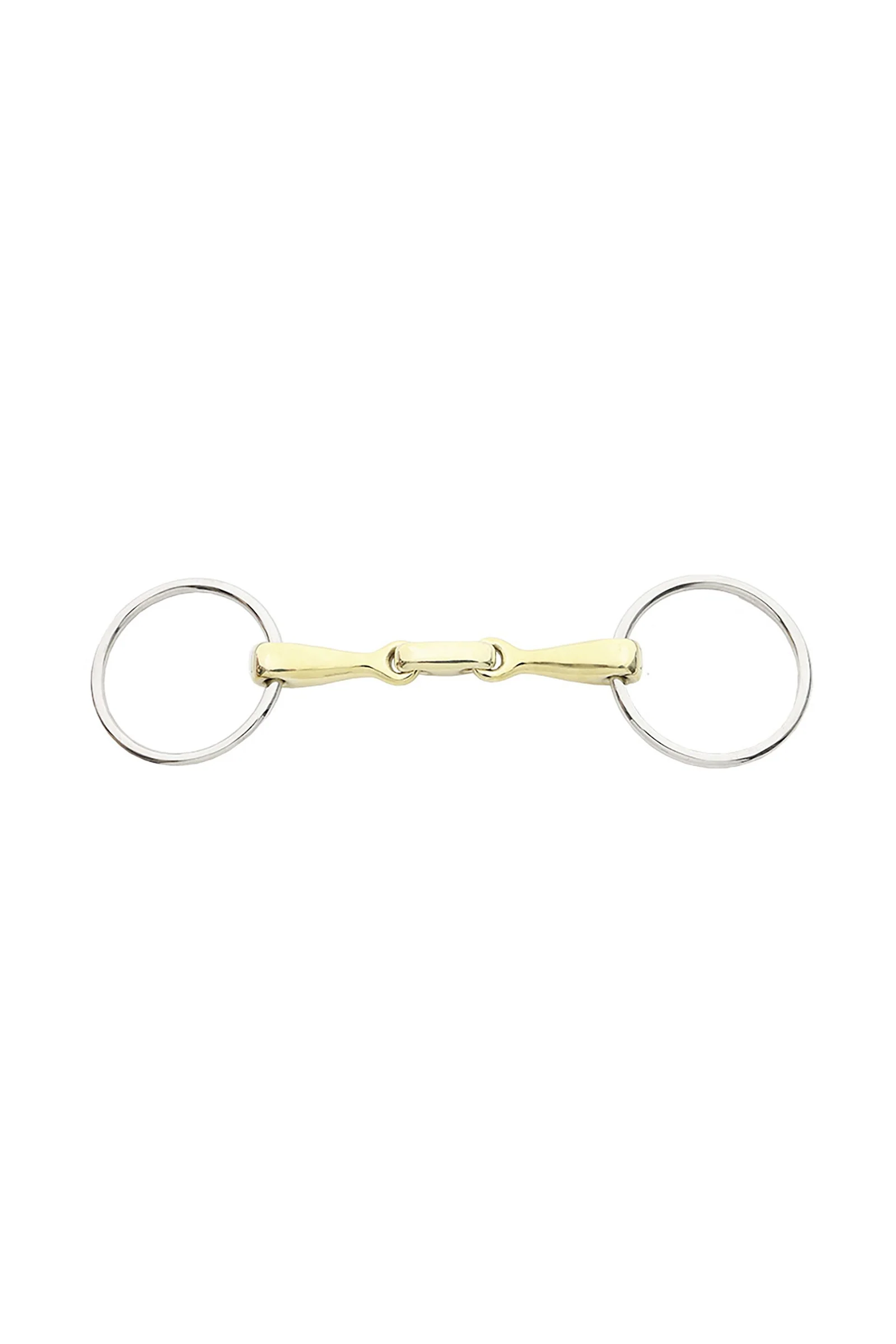 Wędzidło Snaffle, podwójnie łamane, Lock up KavalBits, 16mm Gold 135 mm