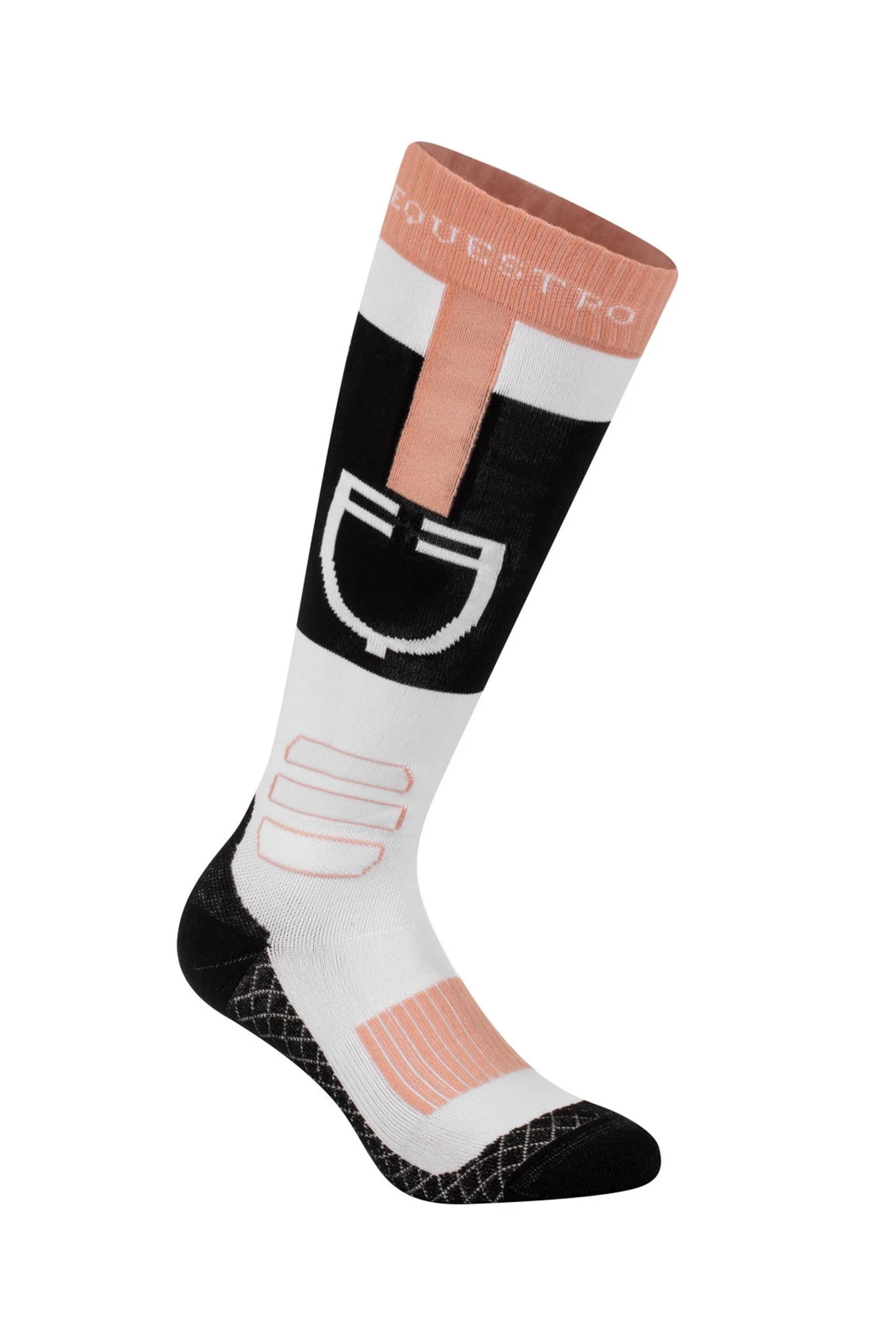 skarpety jeździeckie z oddychającego materiału technicznego z logo Black/White/Pink L