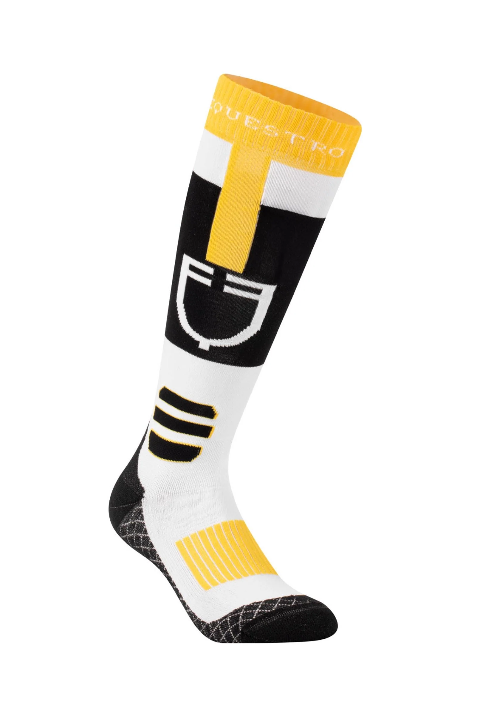 skarpety jeździeckie z oddychającego materiału technicznego z logo Black/White/Yellow L