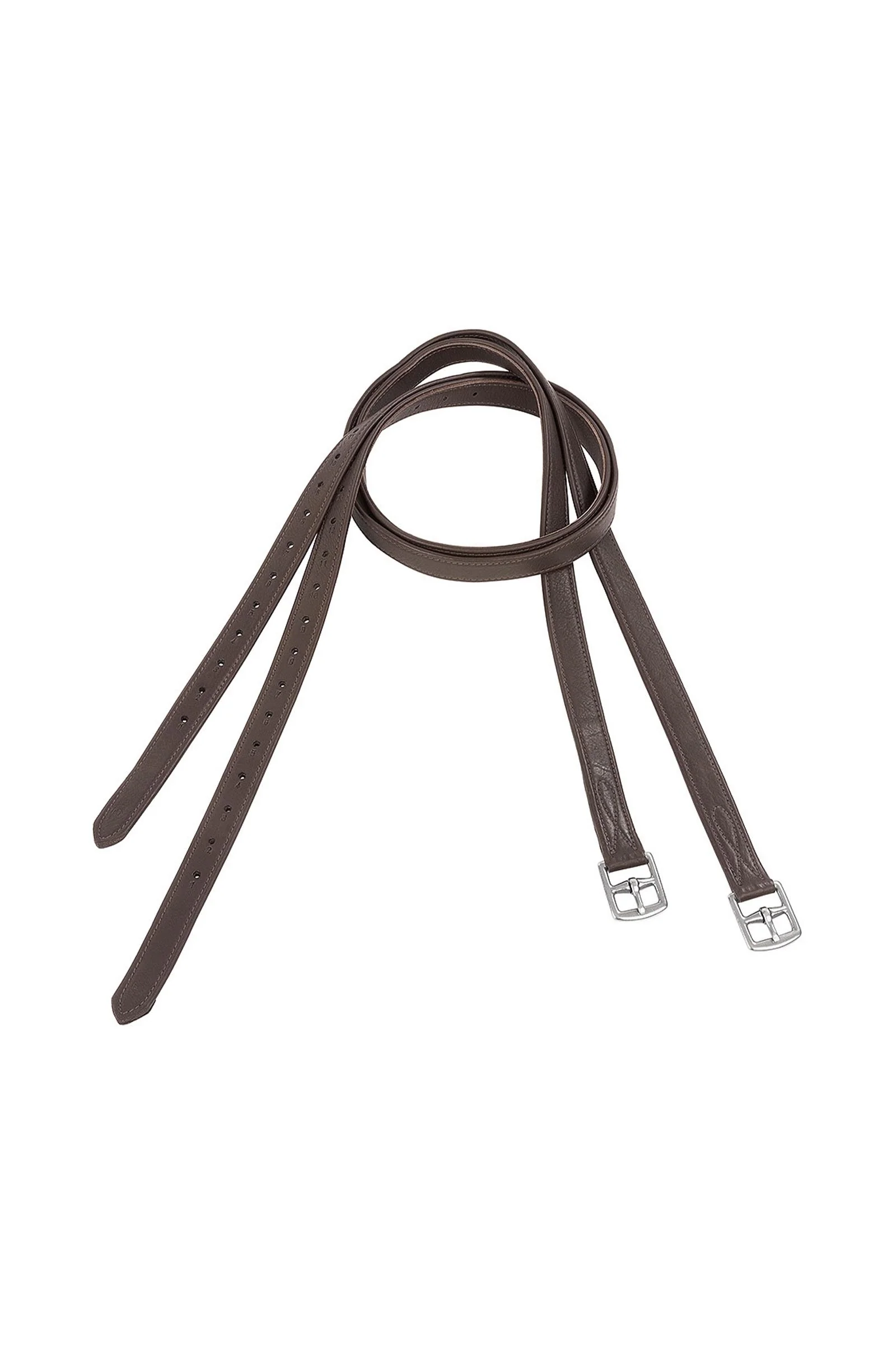 Soft skórzane puśliska z okrągłymi otworami Brown 120 cm
