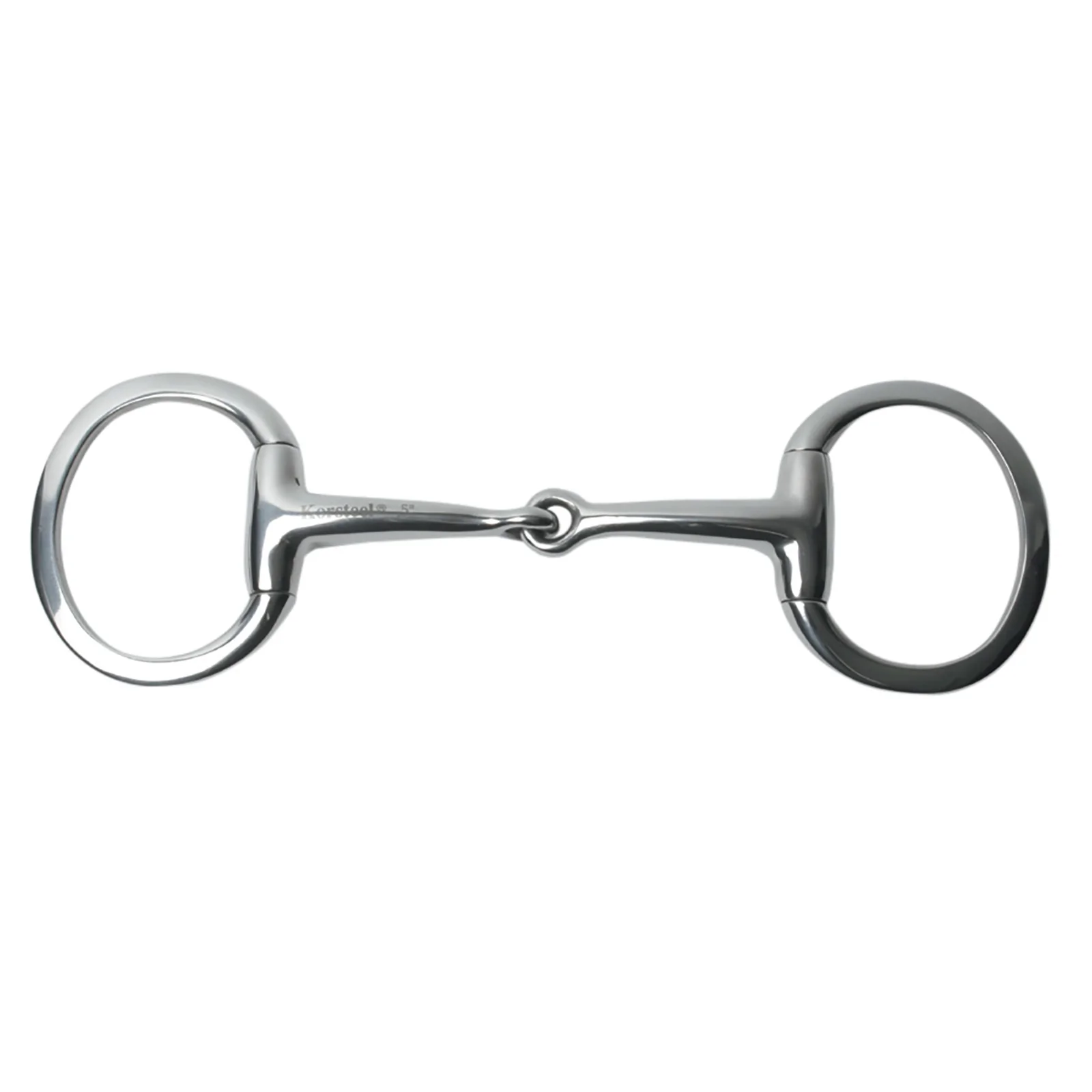 Wędzidło oliwkowe ze stali nierdzewnej, lekkie, z cienkim chwytem, płaskim pierścieniem i łączonym elementem. Silver 127 mm
