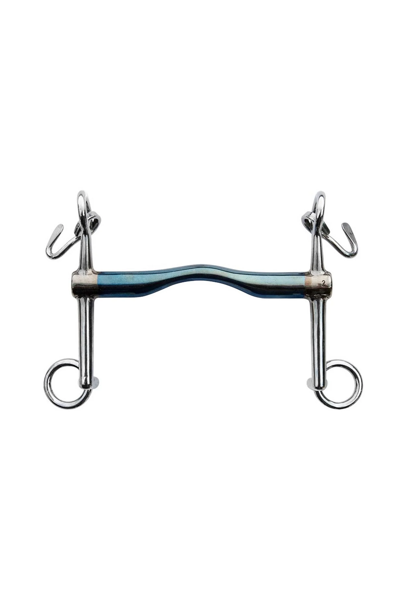Wędzidło anatomiczne niełamane Sweet Iron Baby Weymouth Low Port Blue 135 mm