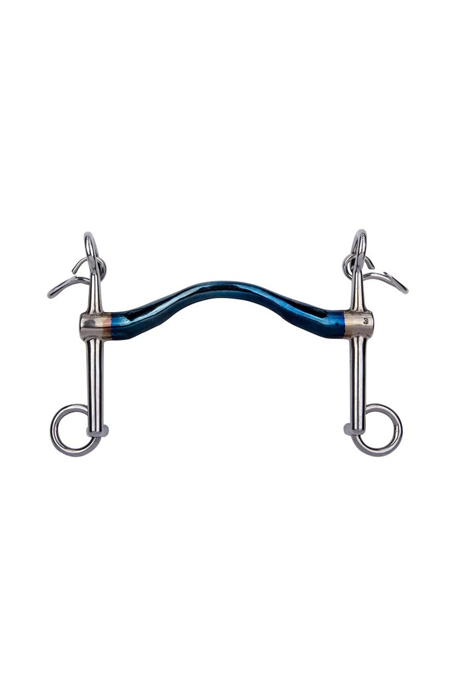 Wędzidło anatomiczne niełamane Sweet Iron Baby Weymouth Medium Port Blue 115 mm