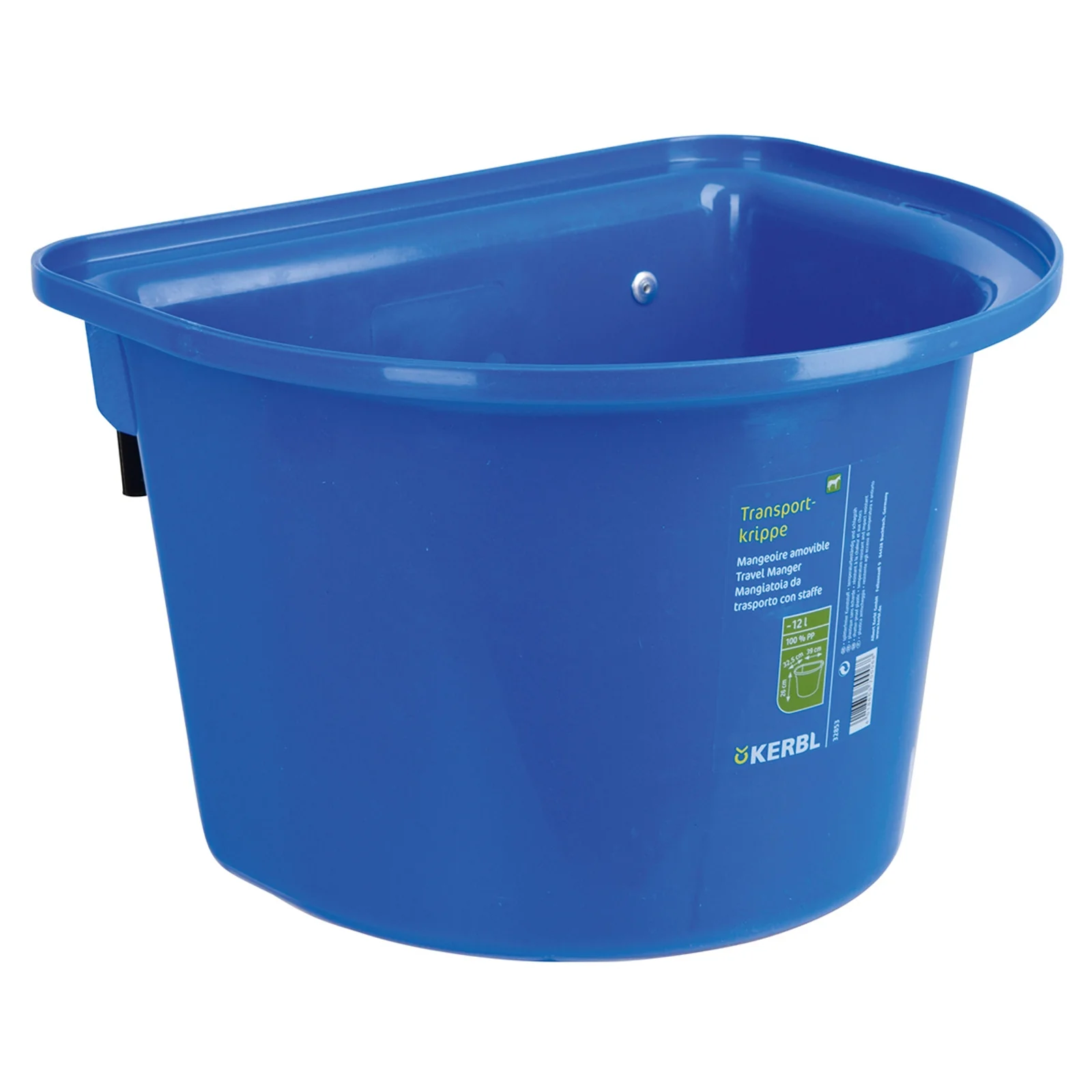 Żłóbek podróżny 12 l, plastikowy z pałąkiem na haczyk Blue 12