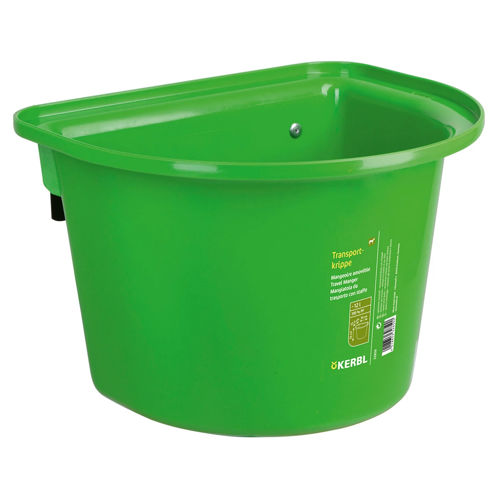 Żłóbek podróżny 12 l, plastikowy z pałąkiem na haczyk Light Green 12