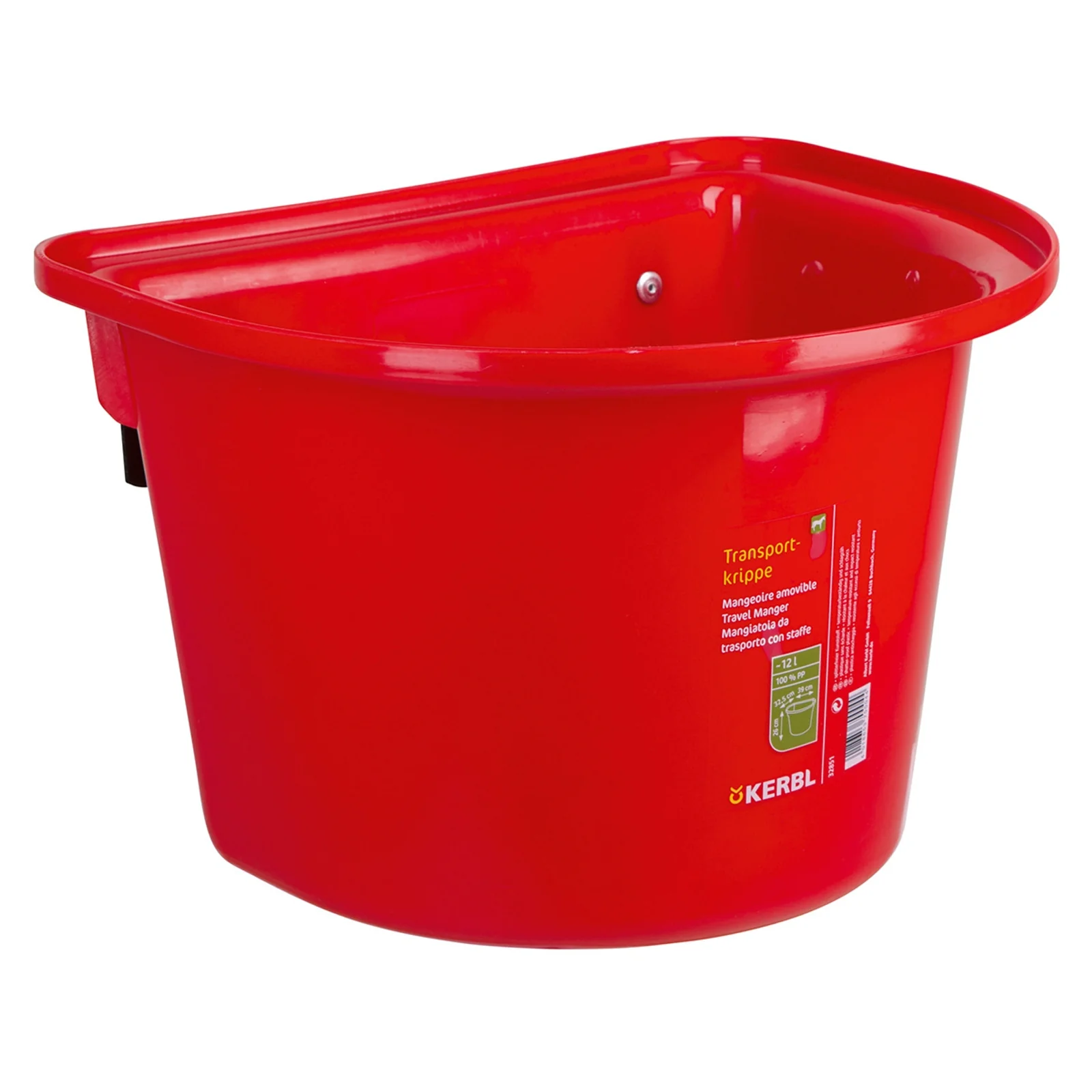 Żłóbek podróżny 12 l, plastikowy z pałąkiem na haczyk Red 12
