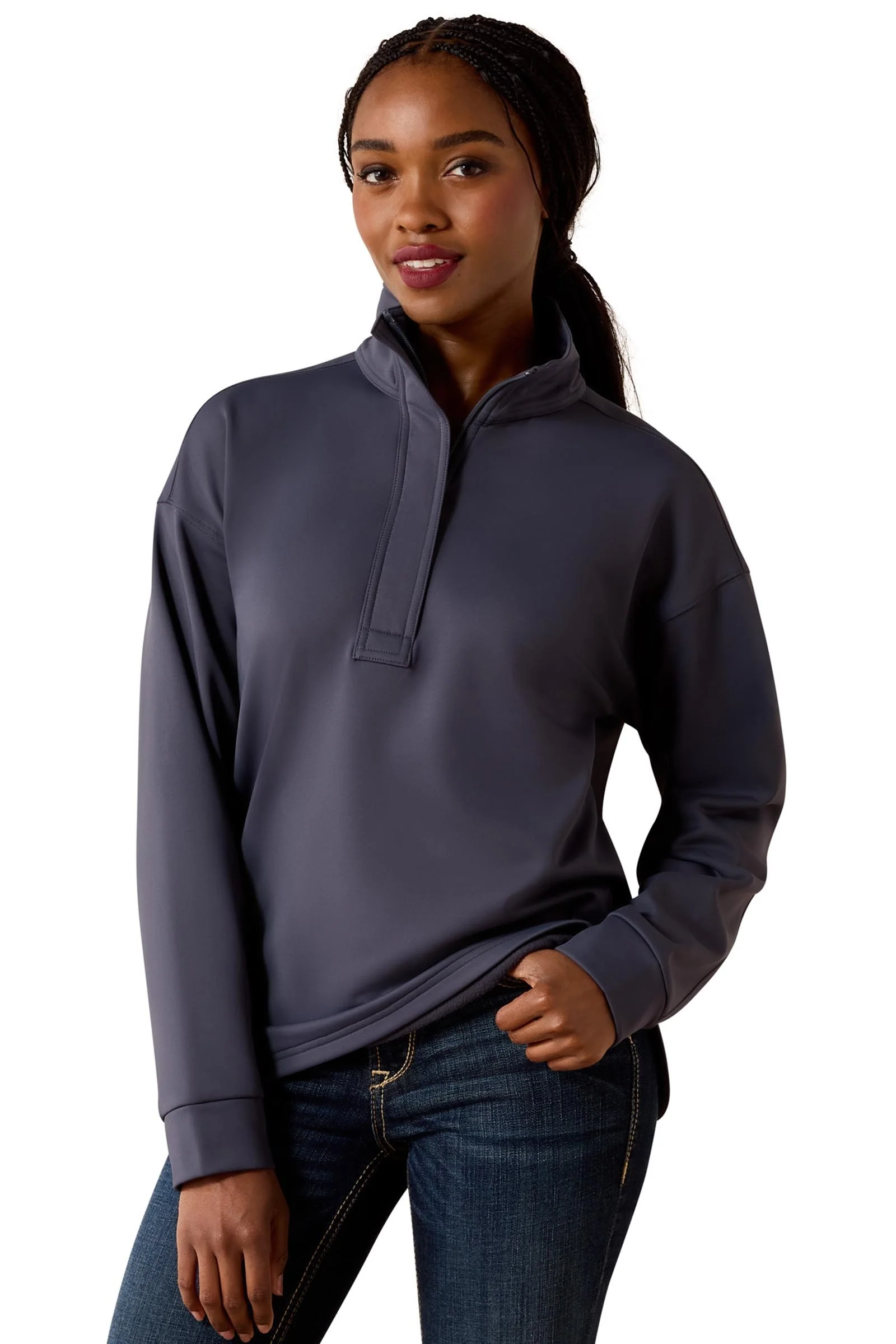 Damskie Breeze Logo 1/2 Zip bluza Ombre Blue M