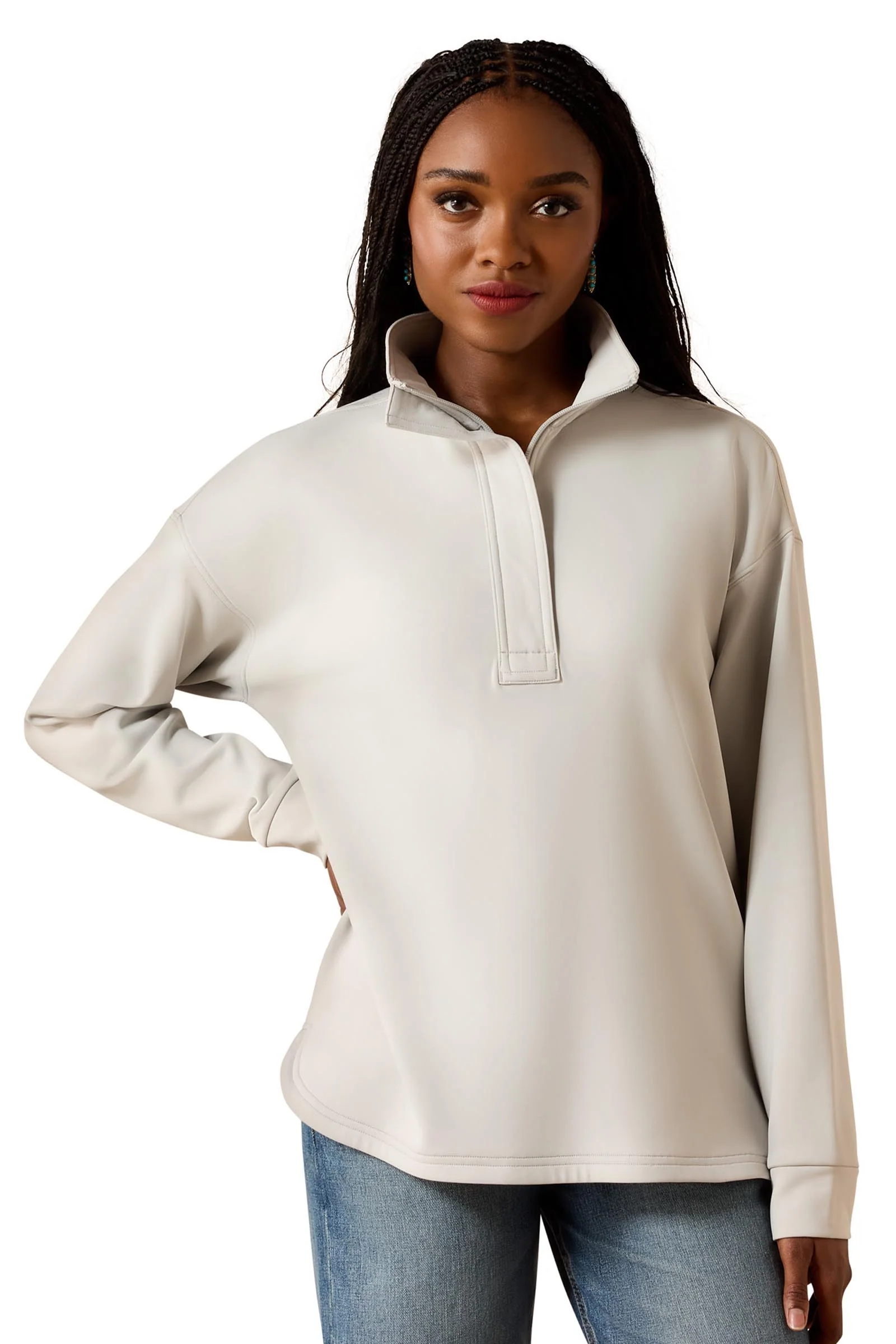 Damskie Breeze Logo 1/2 Zip bluza Quiet Grey L