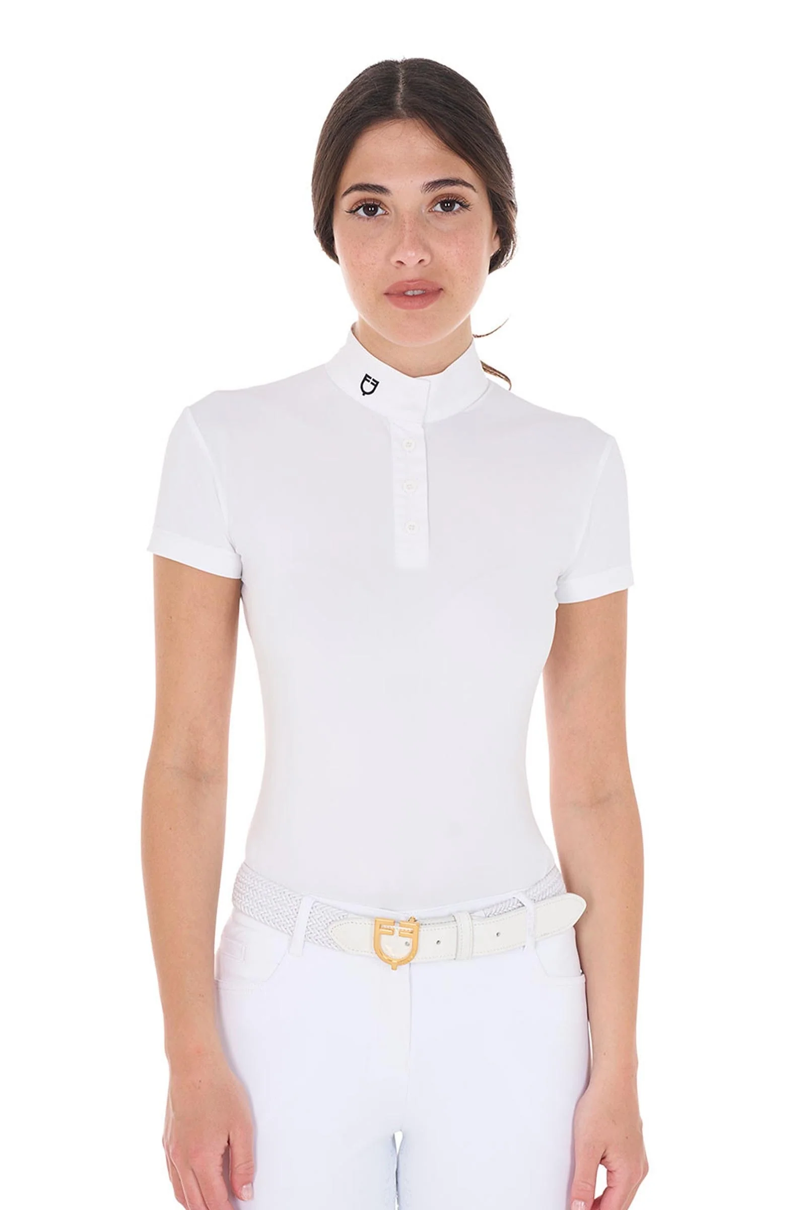 damska koszulka konkursowa slim fit White M