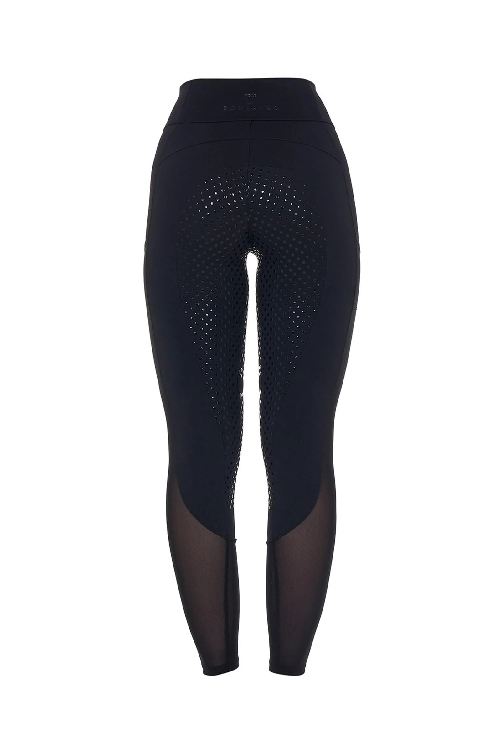damskie legginsy jeździeckie z full gripem i perforowanymi wstawkami Black XL