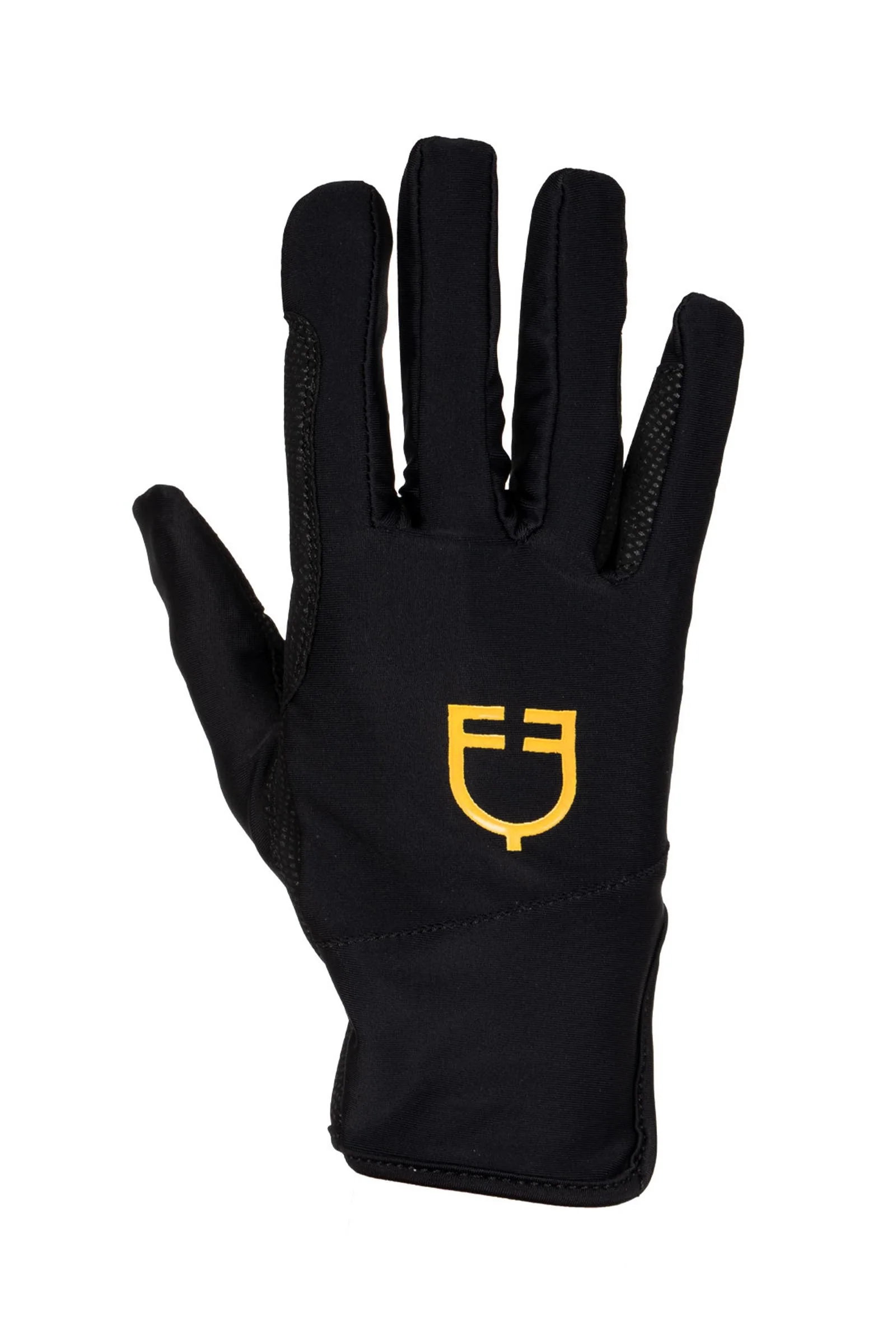 damskie rękawiczki jeździeckie ze specjalnego elastanu z logo Black L