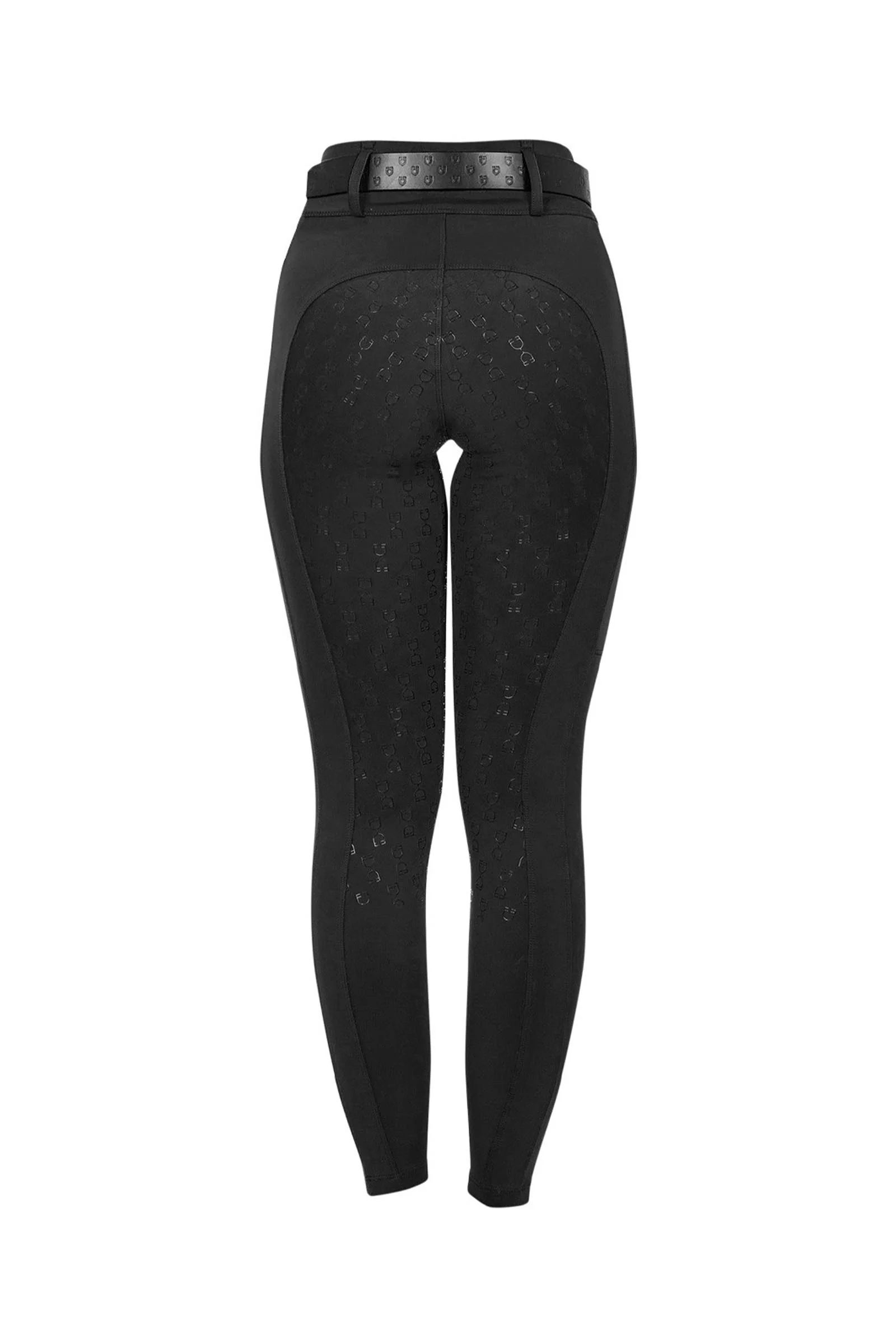 damskie legginsy jeździeckie z wysokim stanem, full gripem i szlufkami Black L