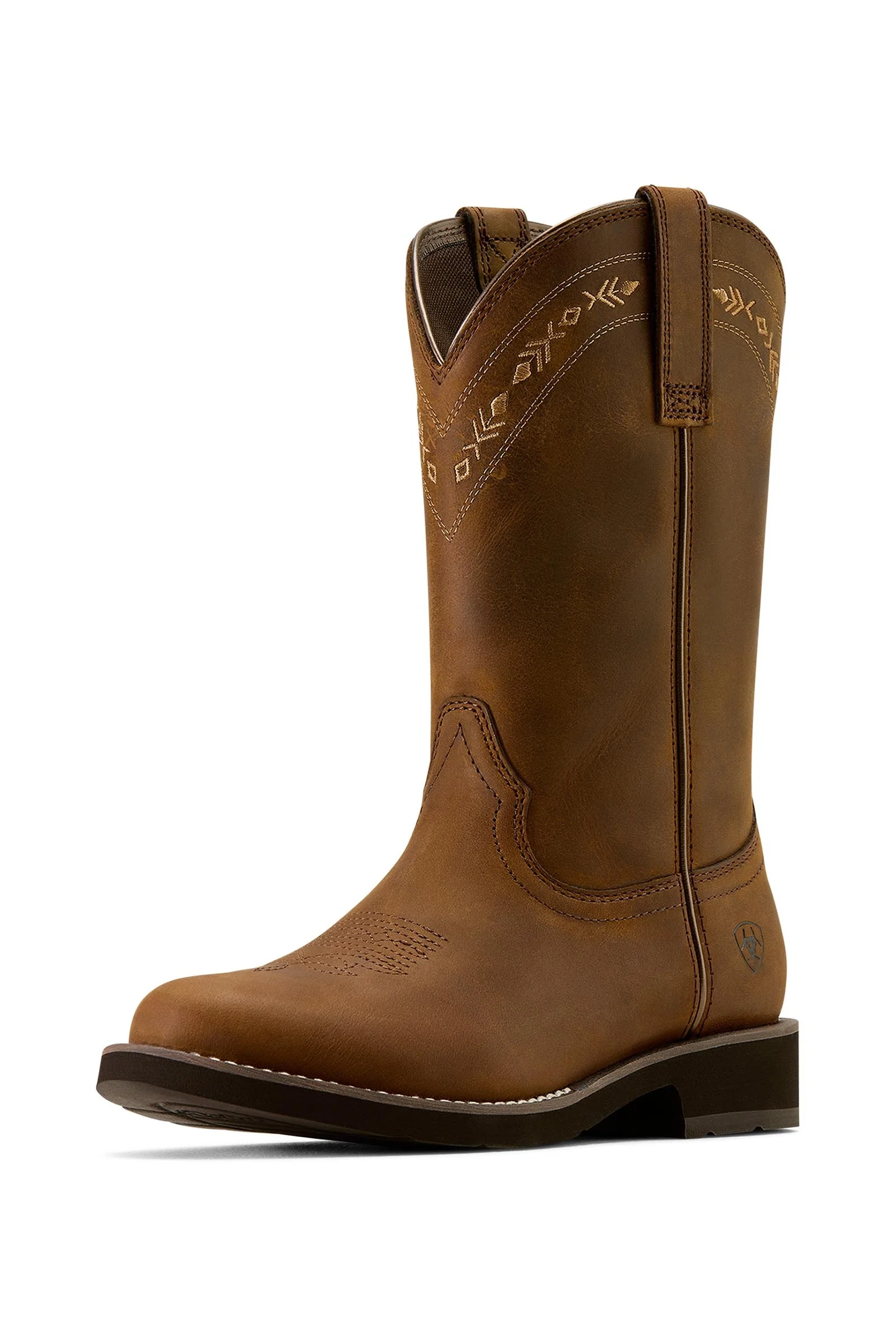 Damskie Kearney westernowe buty z okrągłym noskiem Distressed Brown 40