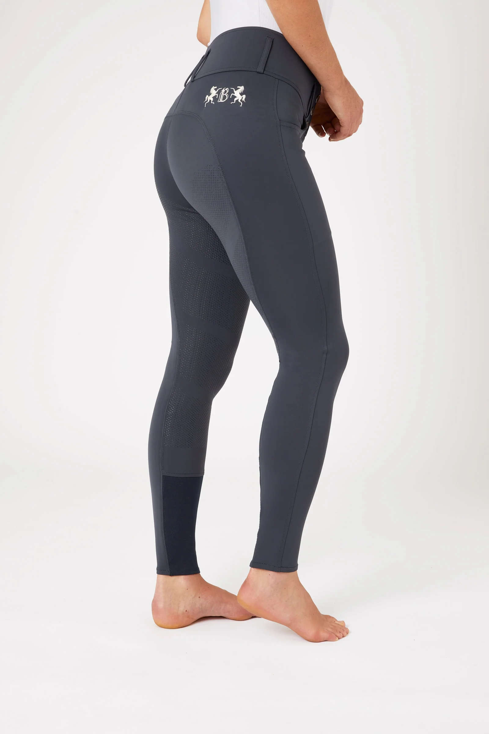 Meghan damskie bryczesy z wysokim stanem i pełnym lejem Dark Navy 34