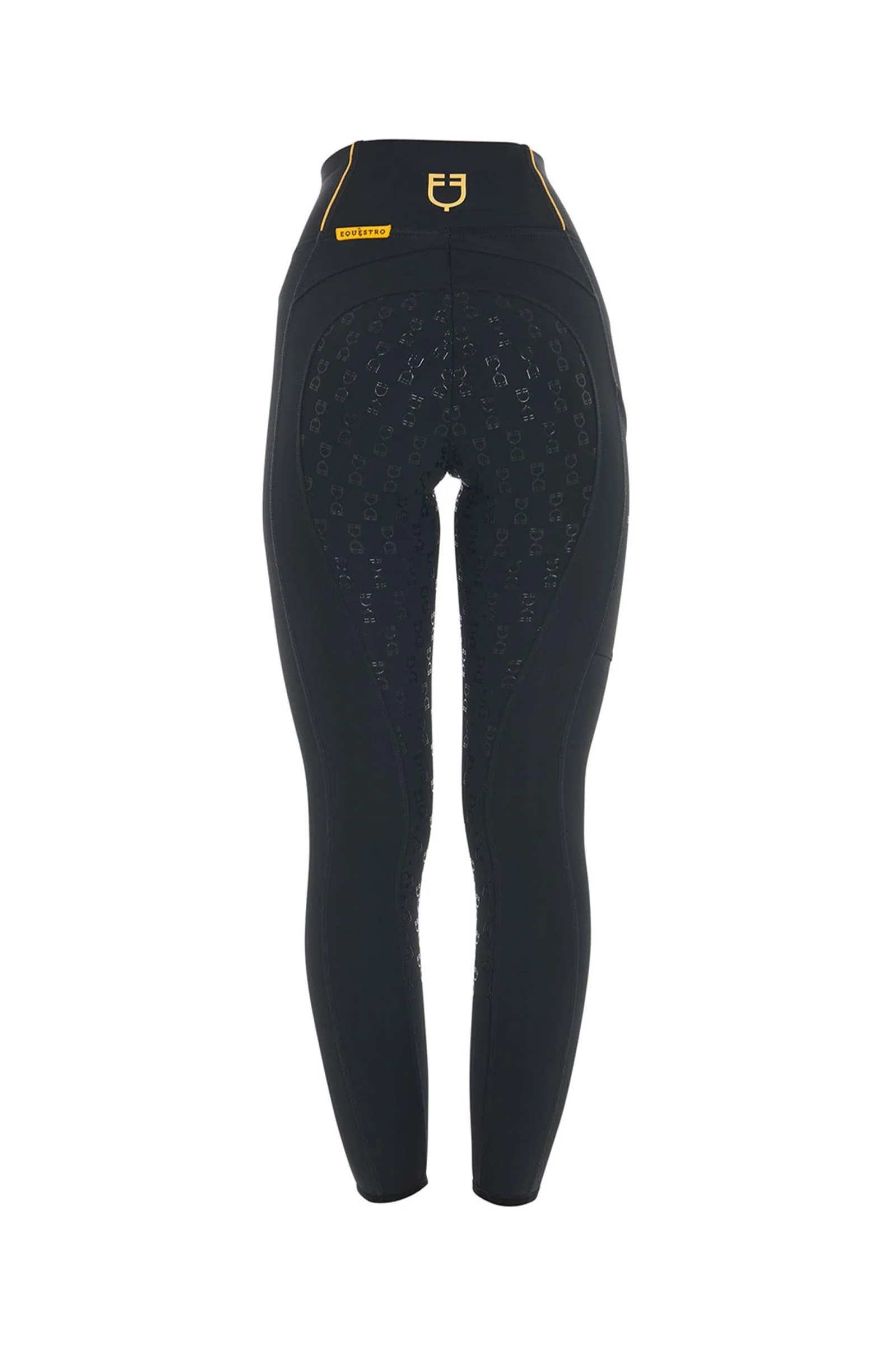 damskie legginsy jeździeckie slim fit full grip z wysokim stanem Black L