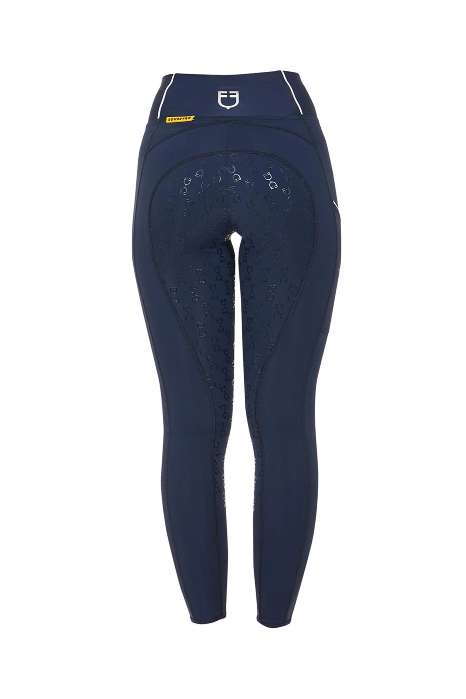 damskie legginsy jeździeckie slim fit full grip z wysokim stanem Navy Blazer/White L