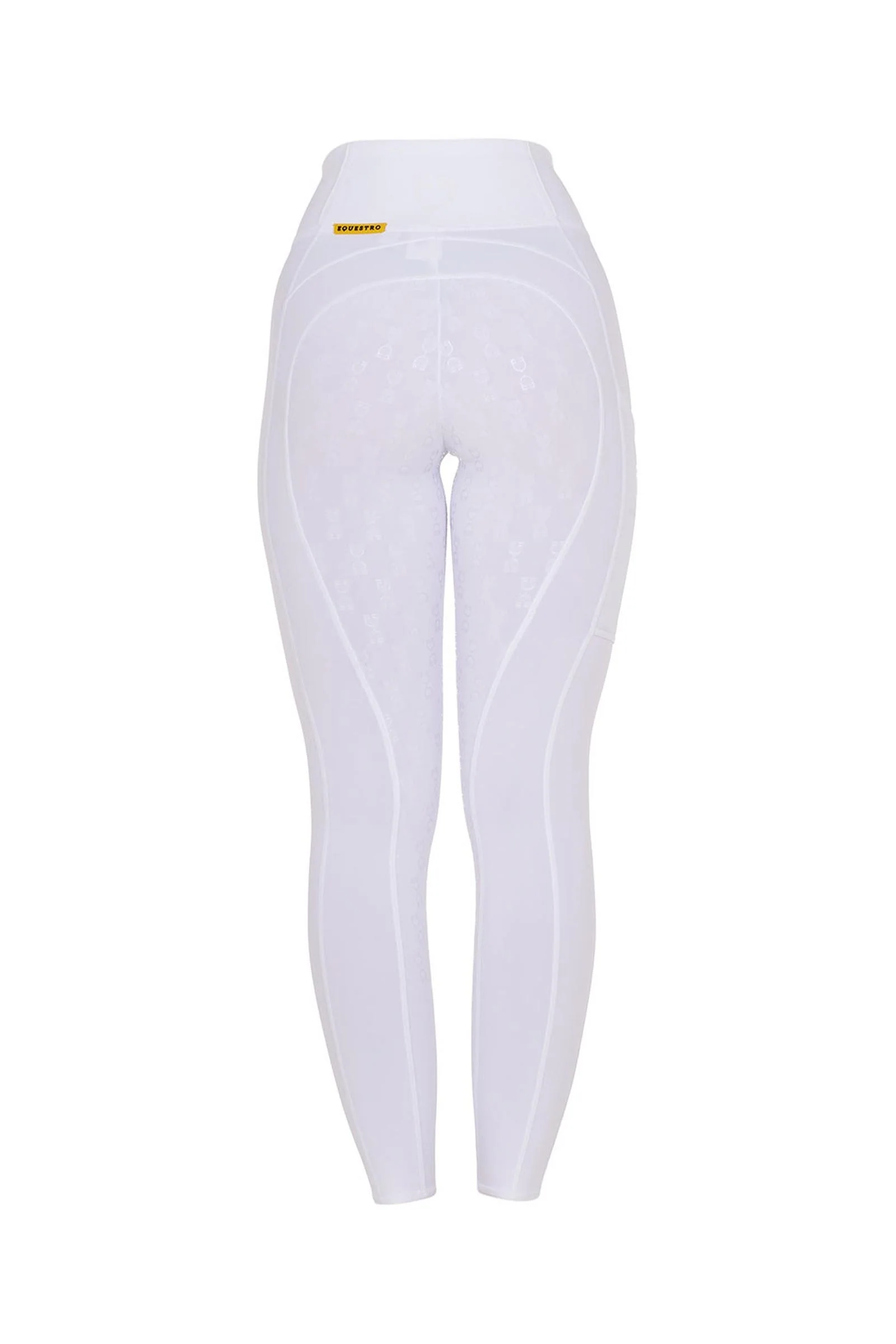 damskie legginsy jeździeckie slim fit full grip z wysokim stanem White/White L